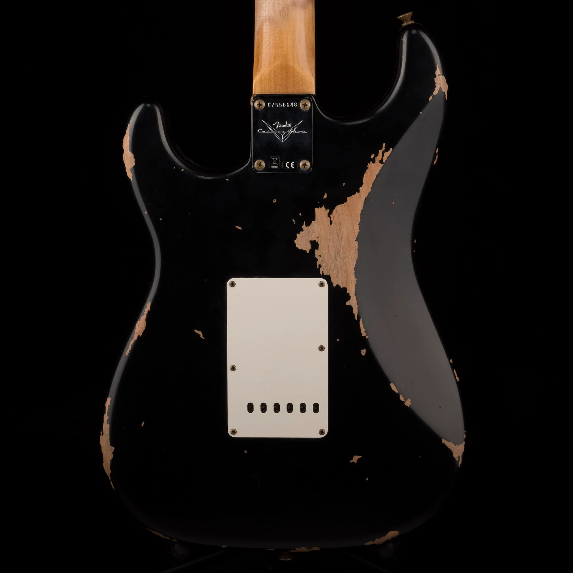 Fender Custom Shop 1967 Stratocaster Heavy Relic Aged Black Electric Guitar With Case - Image 12