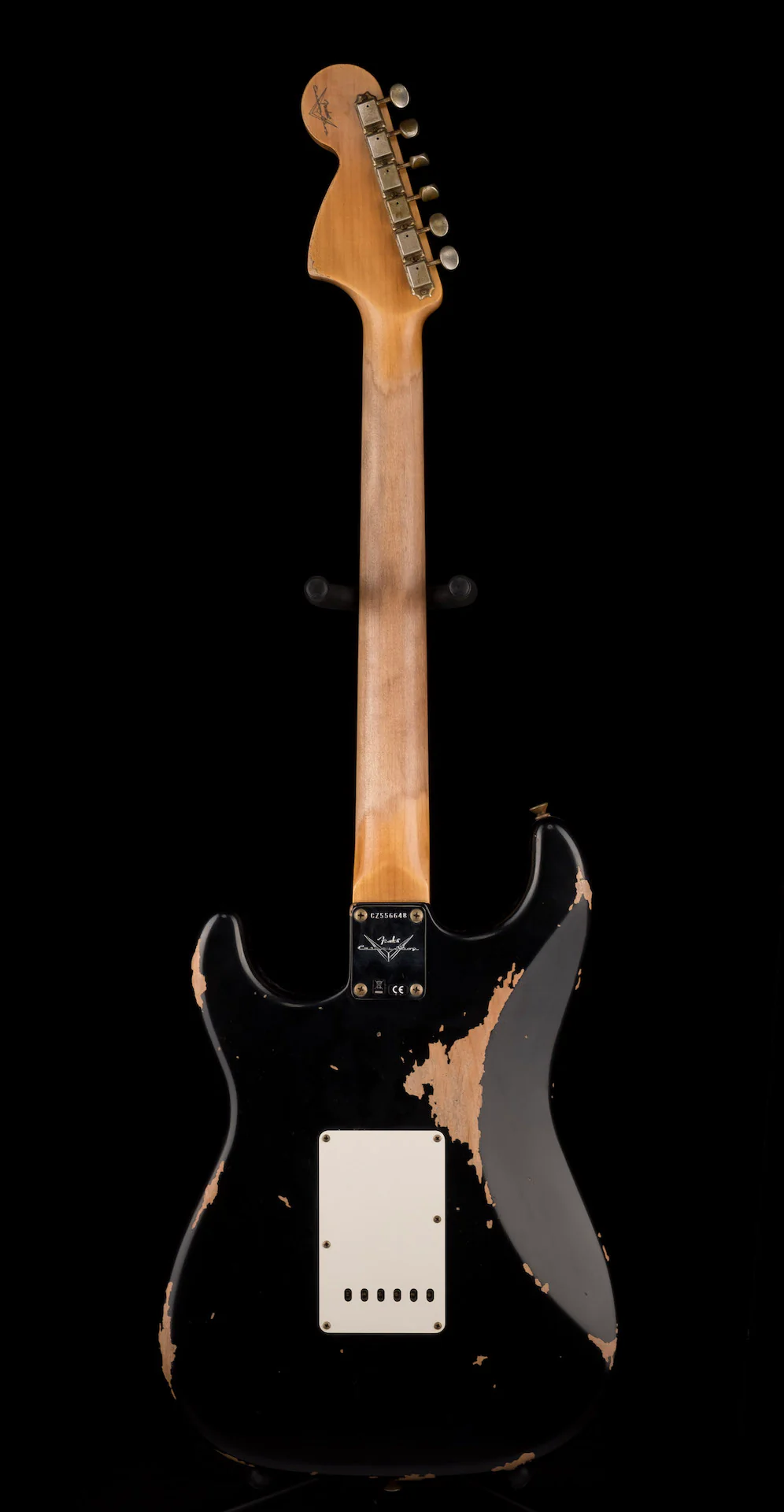 Fender Custom Shop 1967 Stratocaster Heavy Relic Aged Black Electric Guitar With Case - Image 13