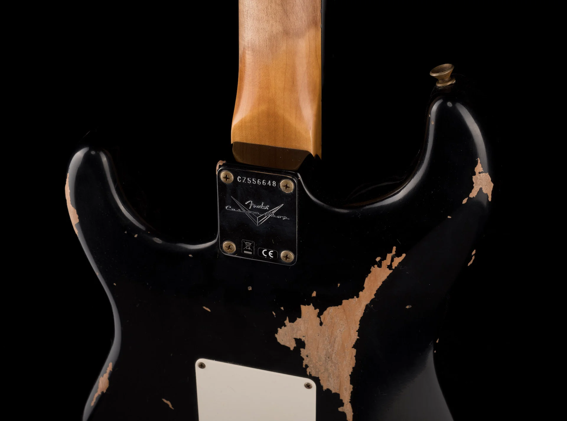 Fender Custom Shop 1967 Stratocaster Heavy Relic Aged Black Electric Guitar With Case - Image 14