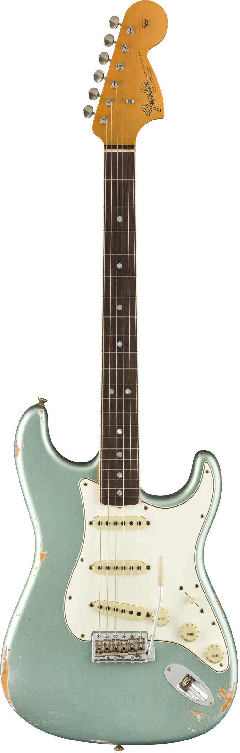 Fender Custom Shop 1967 Stratocaster Relic Aged Firemist Silver Electric Guitar - Image 2