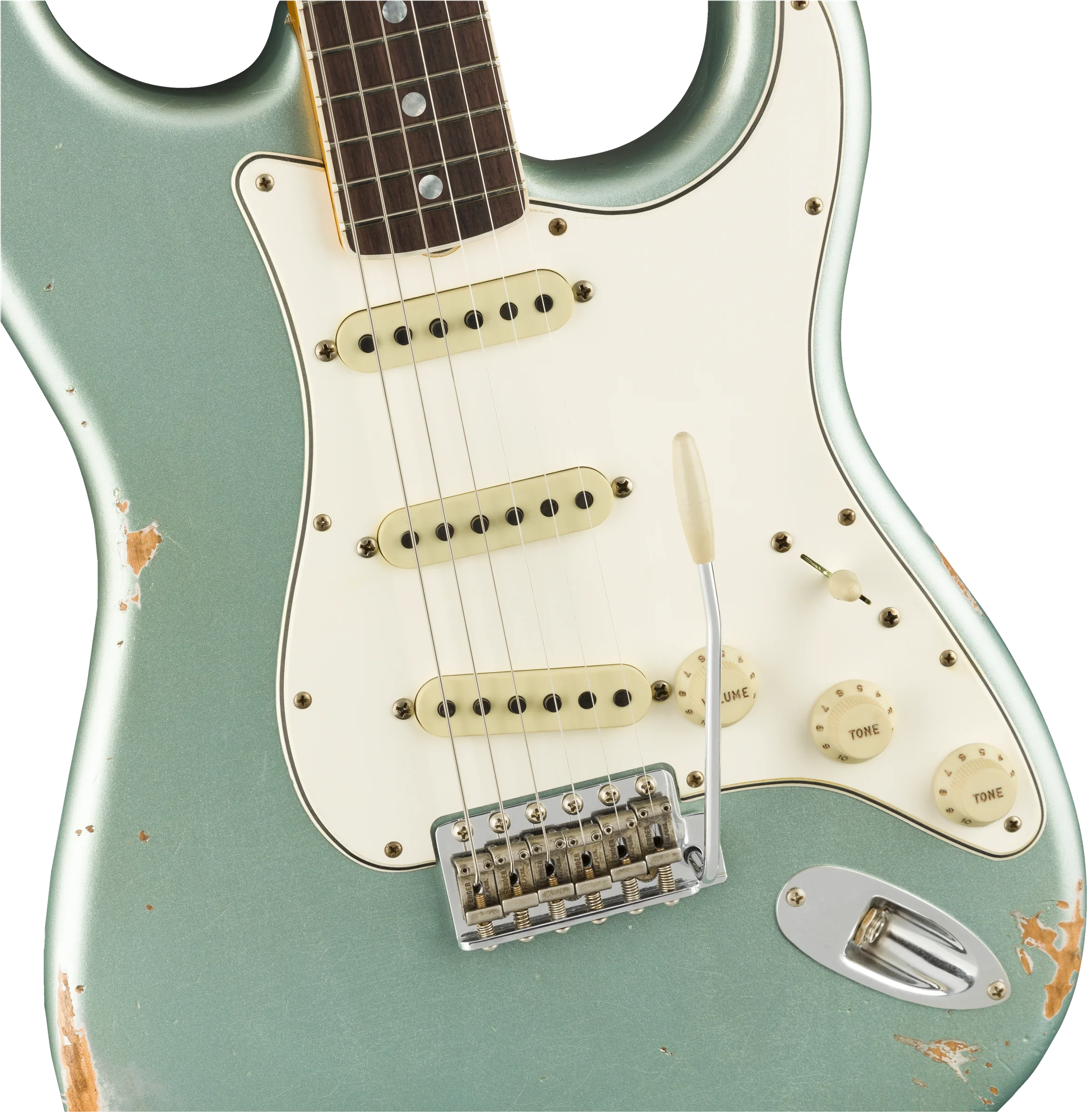 Fender Custom Shop 1967 Stratocaster Relic Aged Firemist Silver Electric Guitar - Image 4