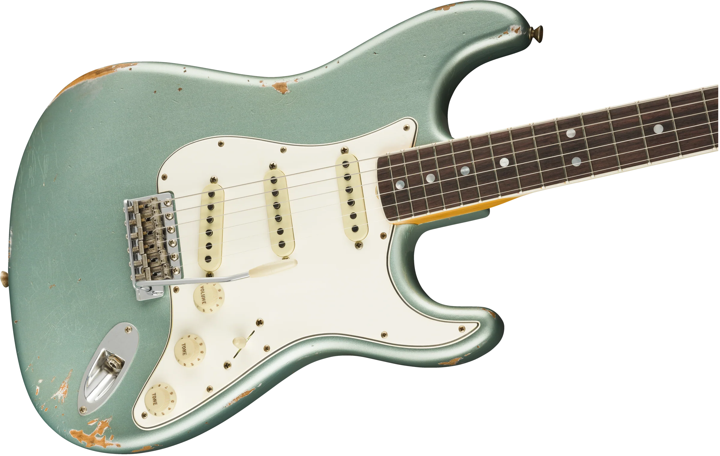 Fender Custom Shop 1967 Stratocaster Relic Aged Firemist Silver Electric Guitar - Image 5