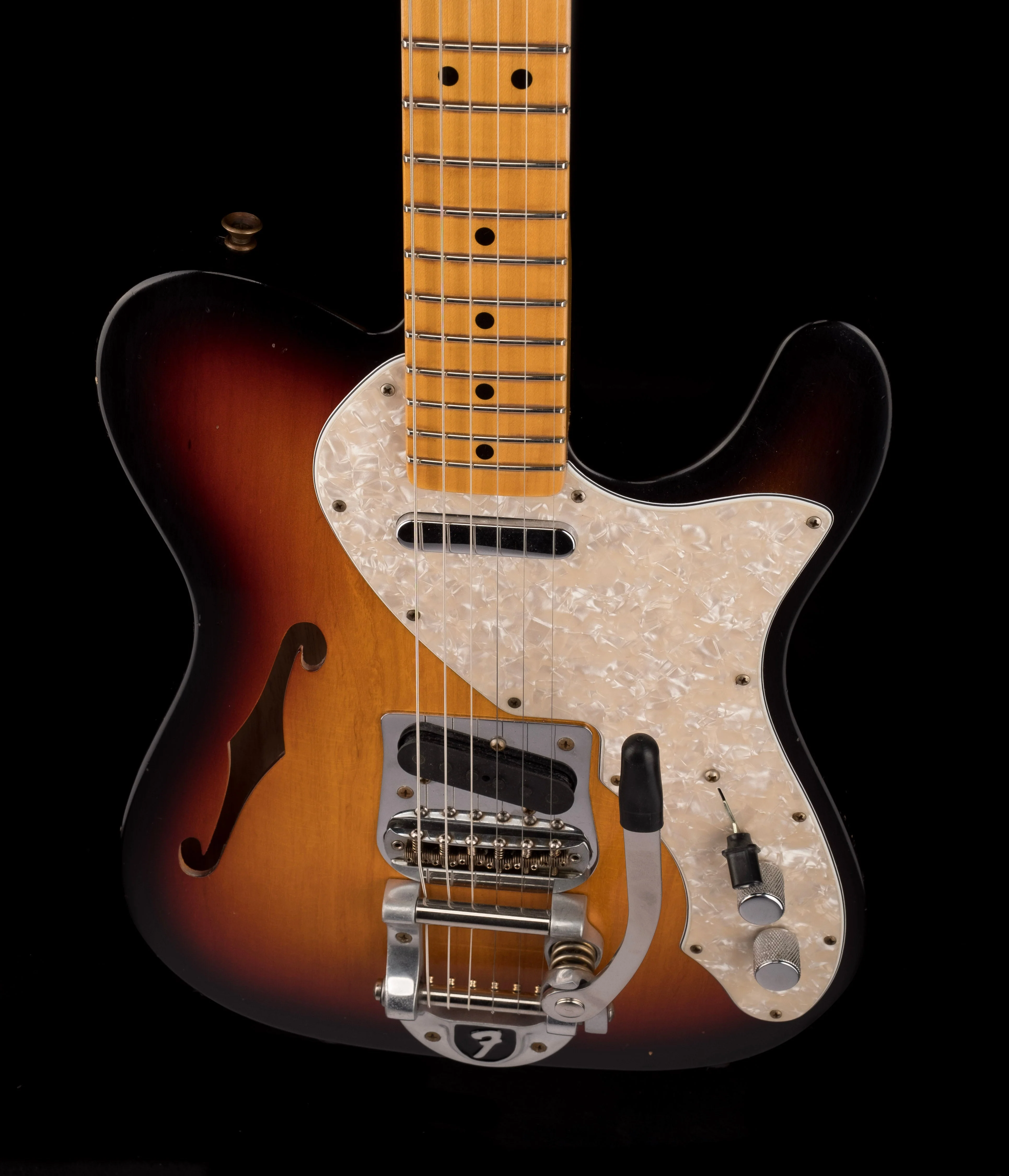 Fender Custom Shop 1968 Telecaster Thinline Journeyman Relic 3-Color Sunburst - Image 3