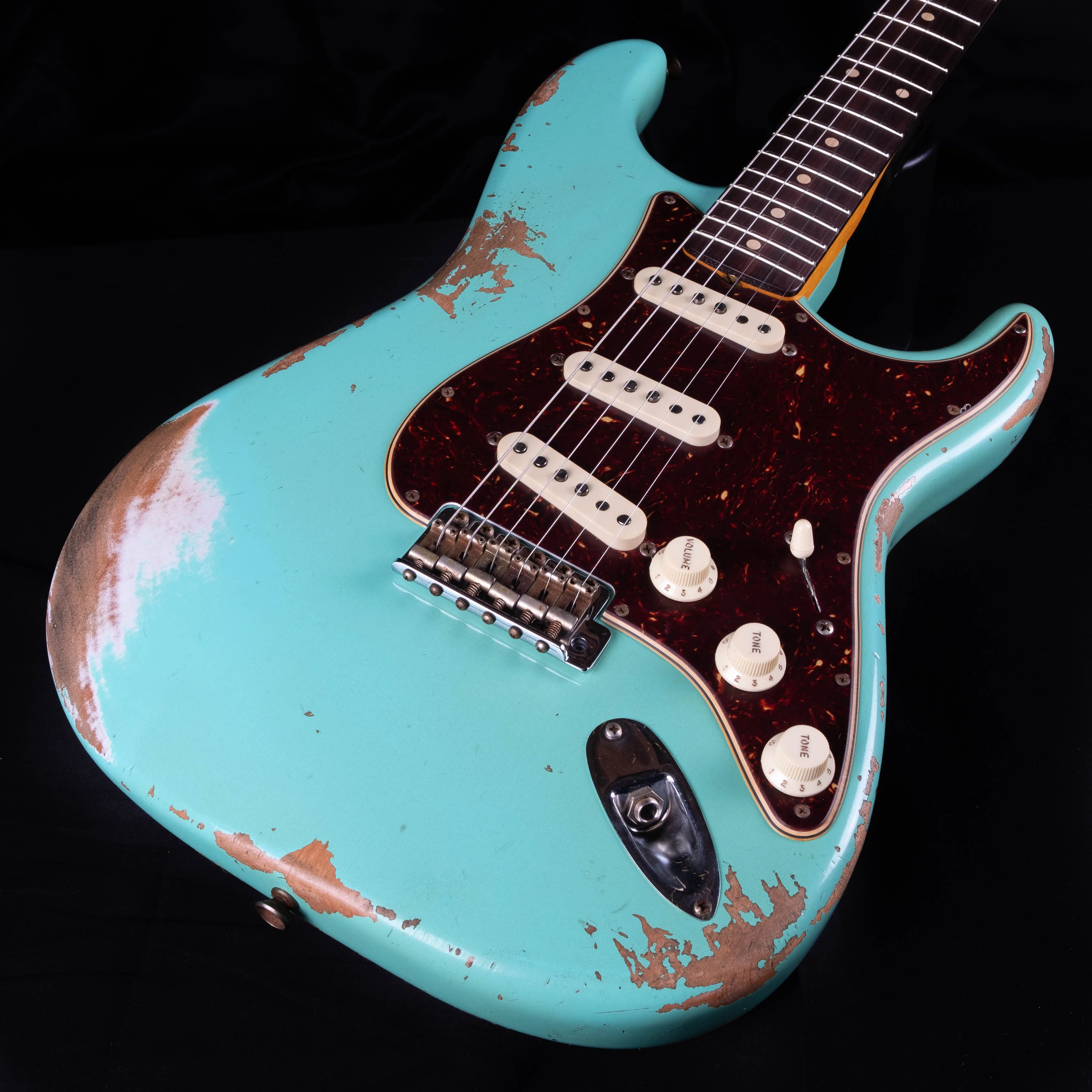 Fender Custom Shop '60 Stratocaster Heavy Relic Rosewood Board Faded Aged Foam Green - Image 4