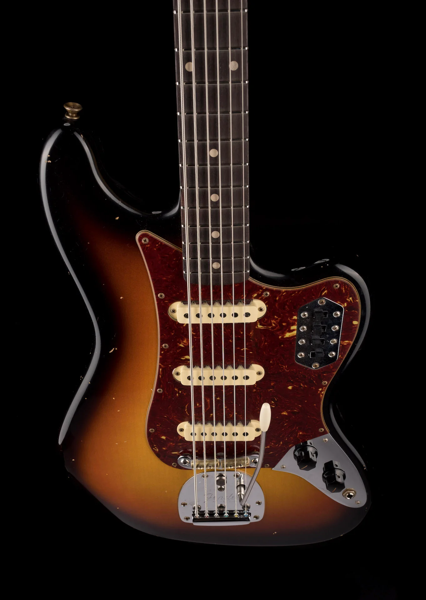Fender Custom Shop 60's Bass VI Journeyman Relic Wide Fade 3-Tone Sunburst With Case - Image 4