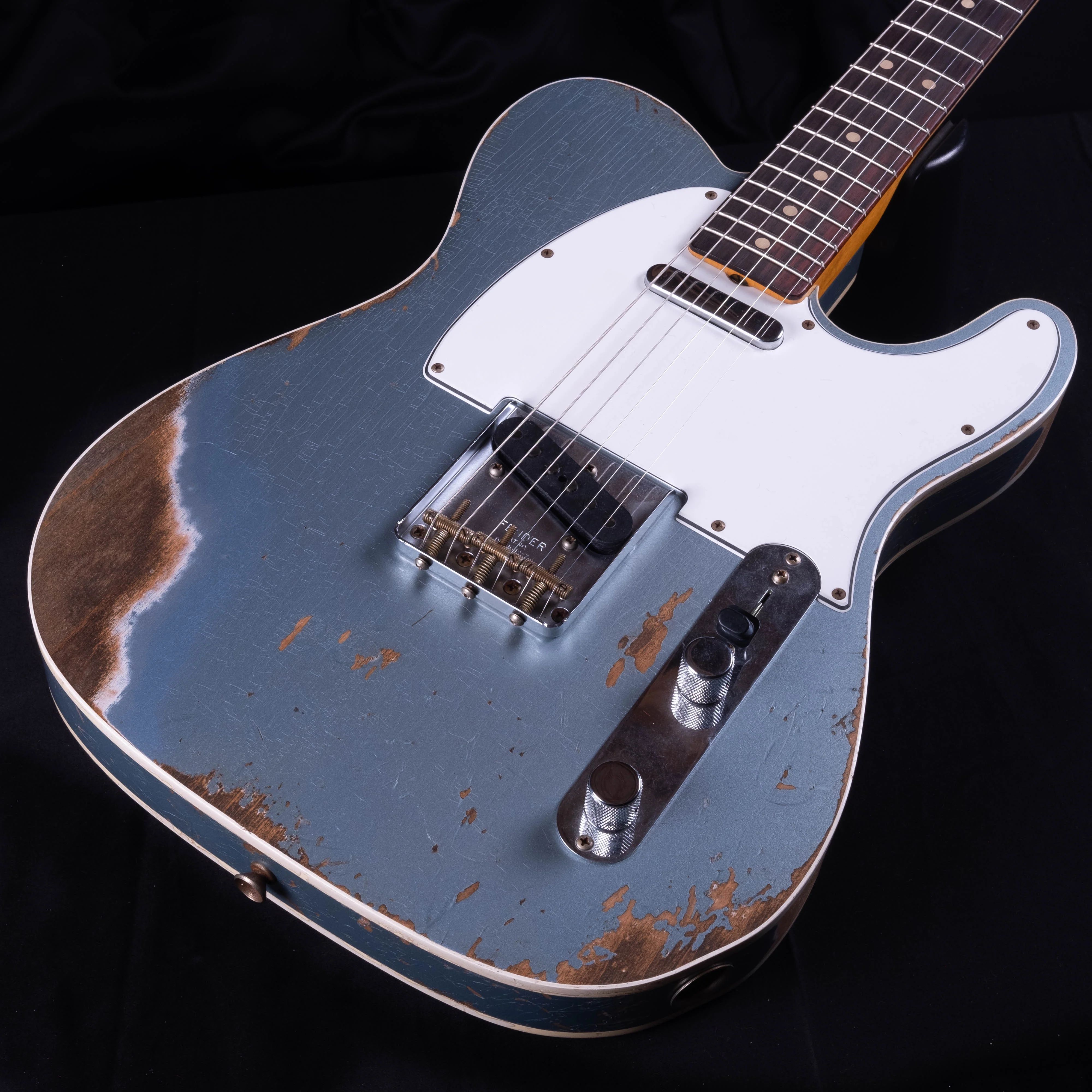 Fender Custom Shop '64 Telecaster Custom Heavy Relic Aged Blue Ice Metallic - Image 4