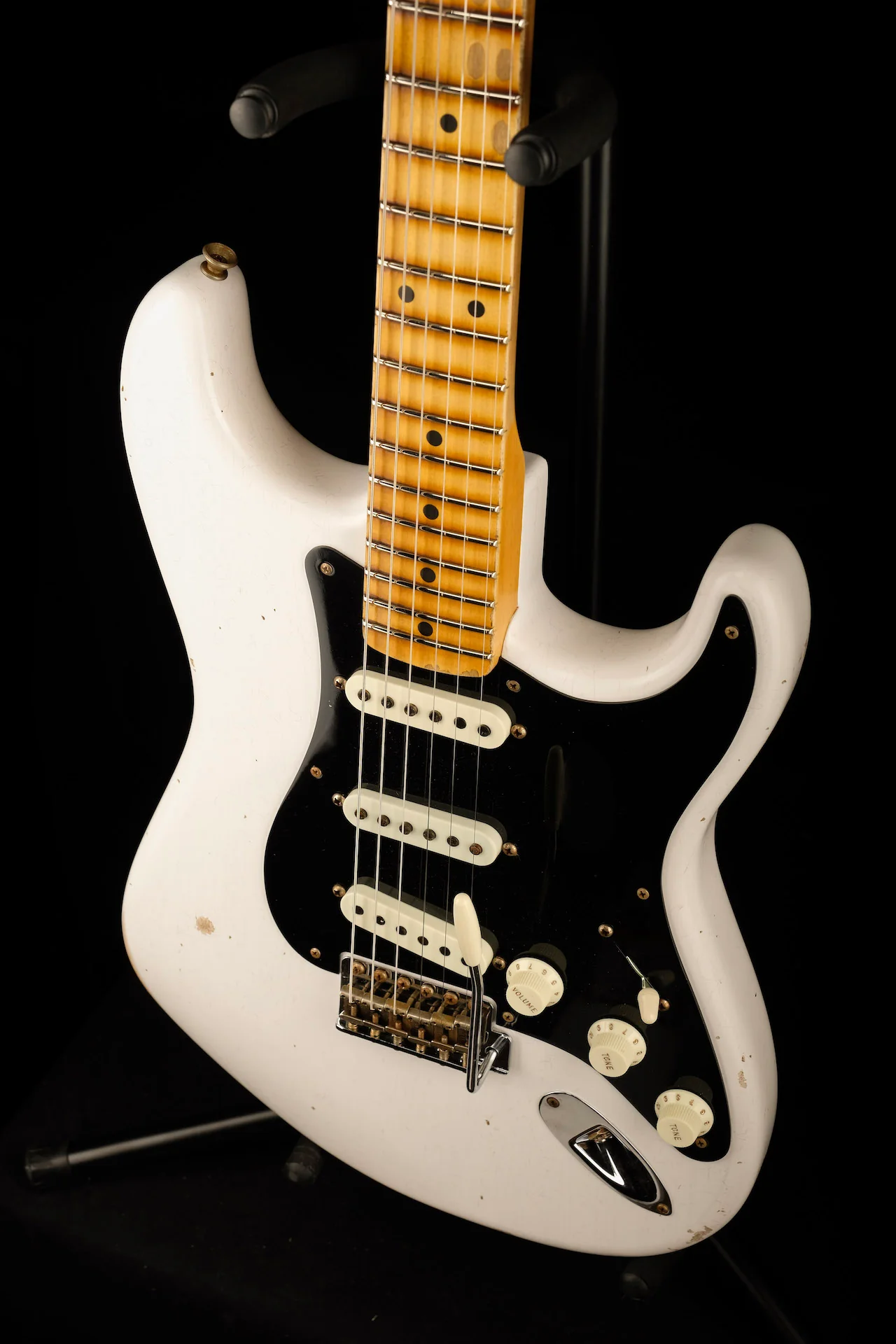 Fender Custom Shop Ancho Poblano Stratocaster Shattered Journeyman Relic Opaque White Blonde - Image 5