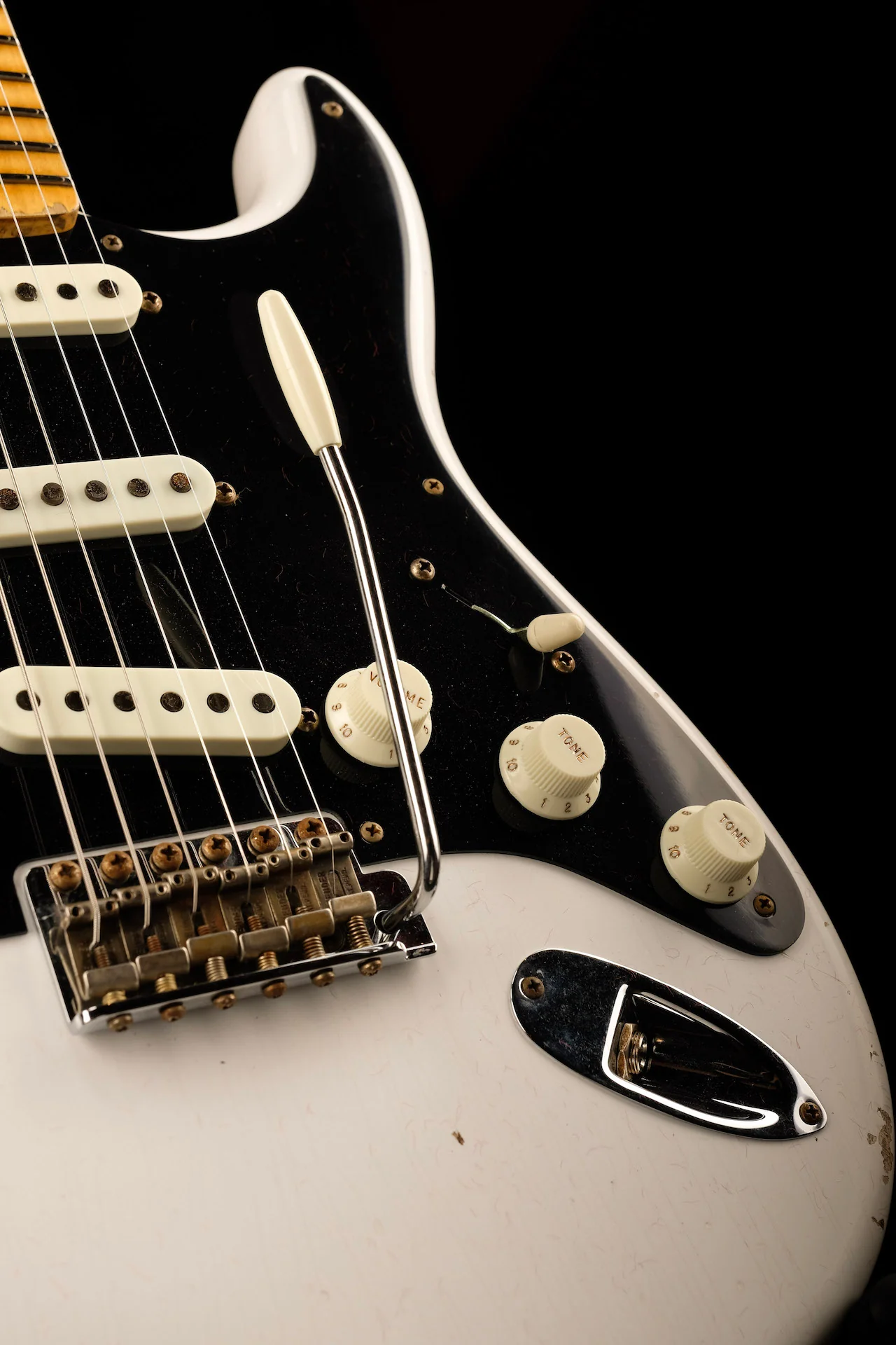 Fender Custom Shop Ancho Poblano Stratocaster Shattered Journeyman Relic Opaque White Blonde - Image 6