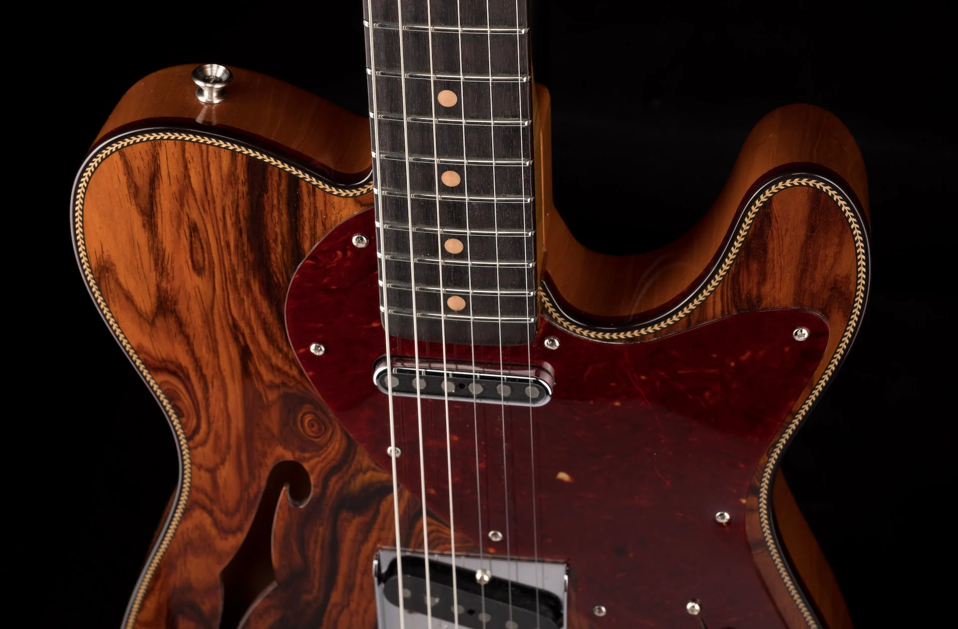 Fender Custom Shop Artisan Cocobolo Thinline Telecaster NOS Shellac Amber - Image 3