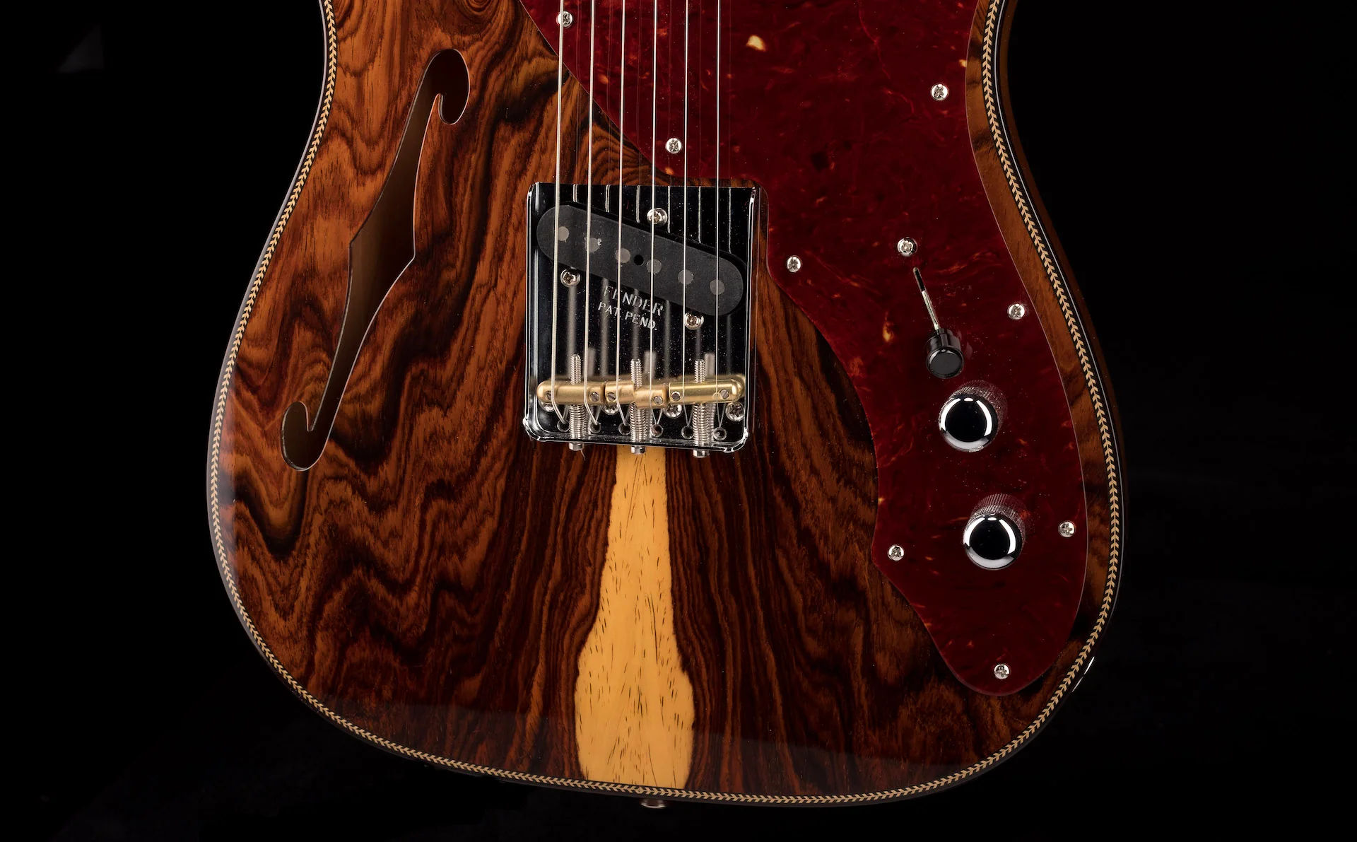Fender Custom Shop Artisan Cocobolo Thinline Telecaster NOS Shellac Amber - Image 5