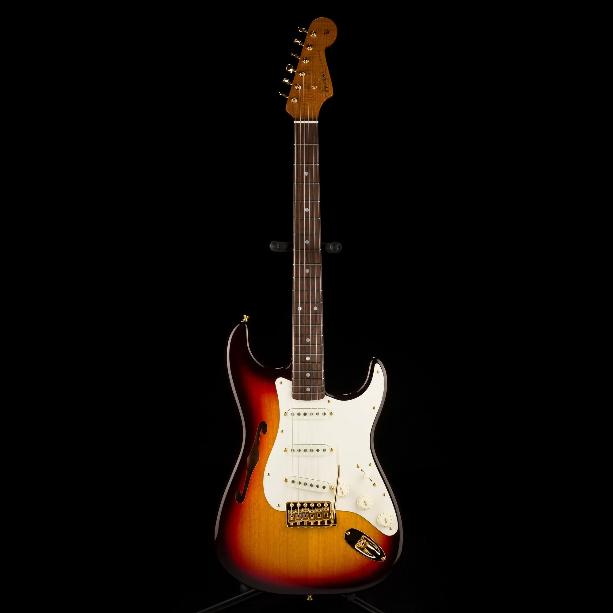 Fender Custom Shop Artisan Korina Stratocaster Thinline NOS Chocolate 3-Tone Sunburst - Image 2