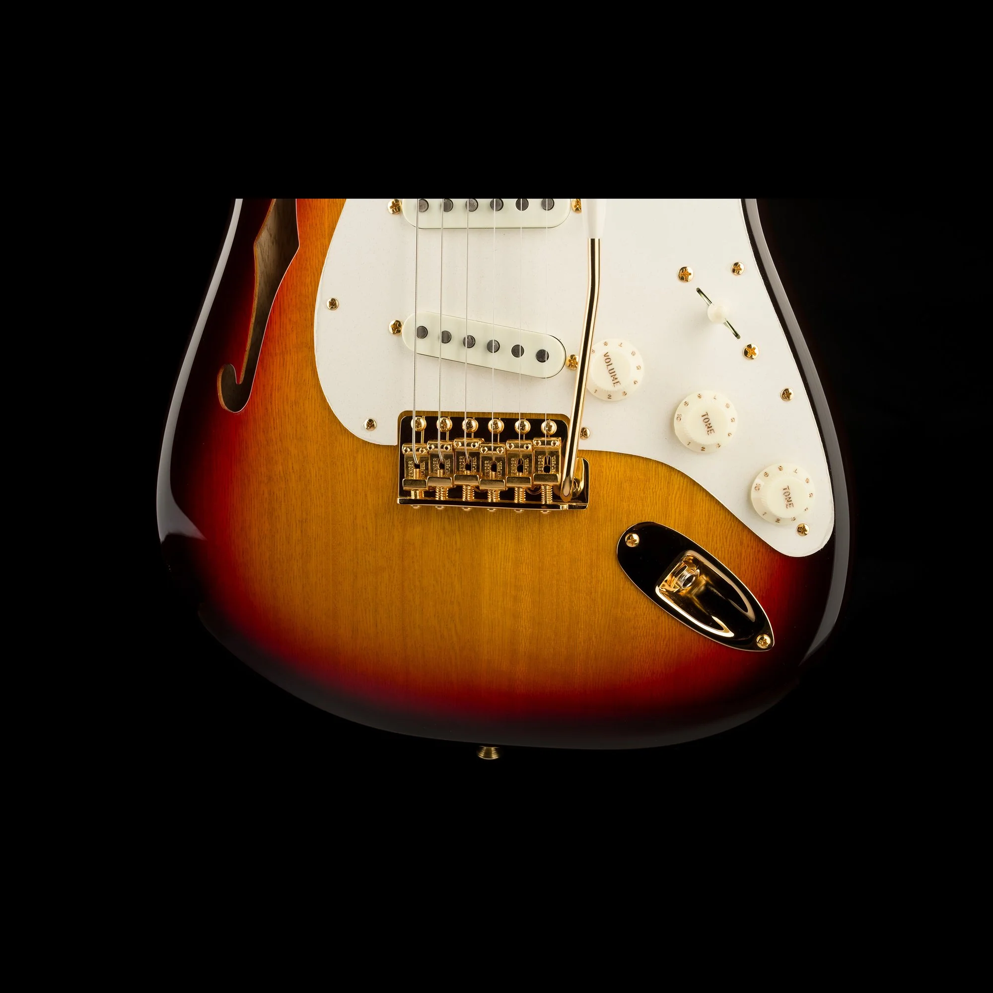 Fender Custom Shop Artisan Korina Stratocaster Thinline NOS Chocolate 3-Tone Sunburst - Image 5