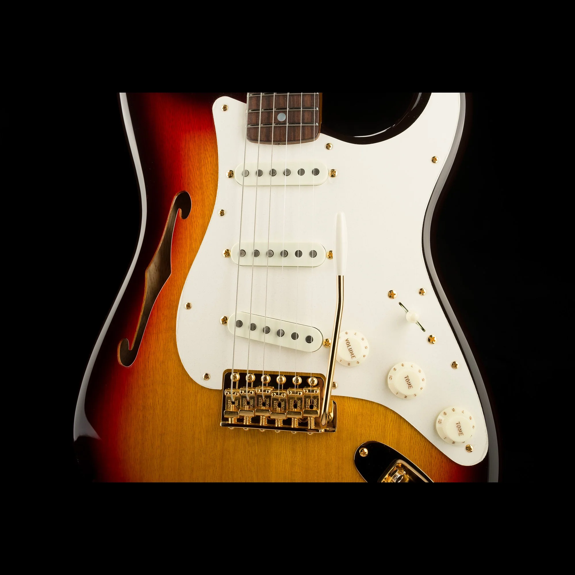 Fender Custom Shop Artisan Korina Stratocaster Thinline NOS Chocolate 3-Tone Sunburst - Image 6