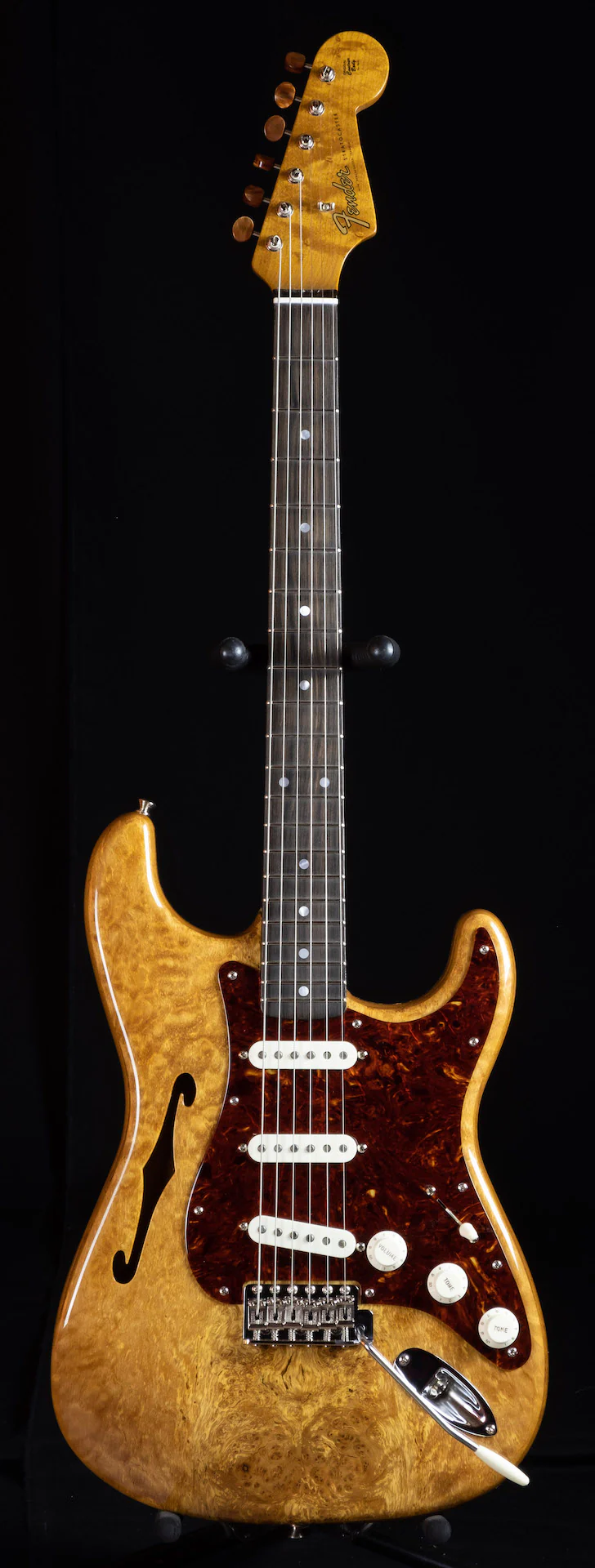 Fender Custom Shop Artisan Thinline Stratocaster Roasted Ash Body Spalted Maple Top Aged Natural - Image 2