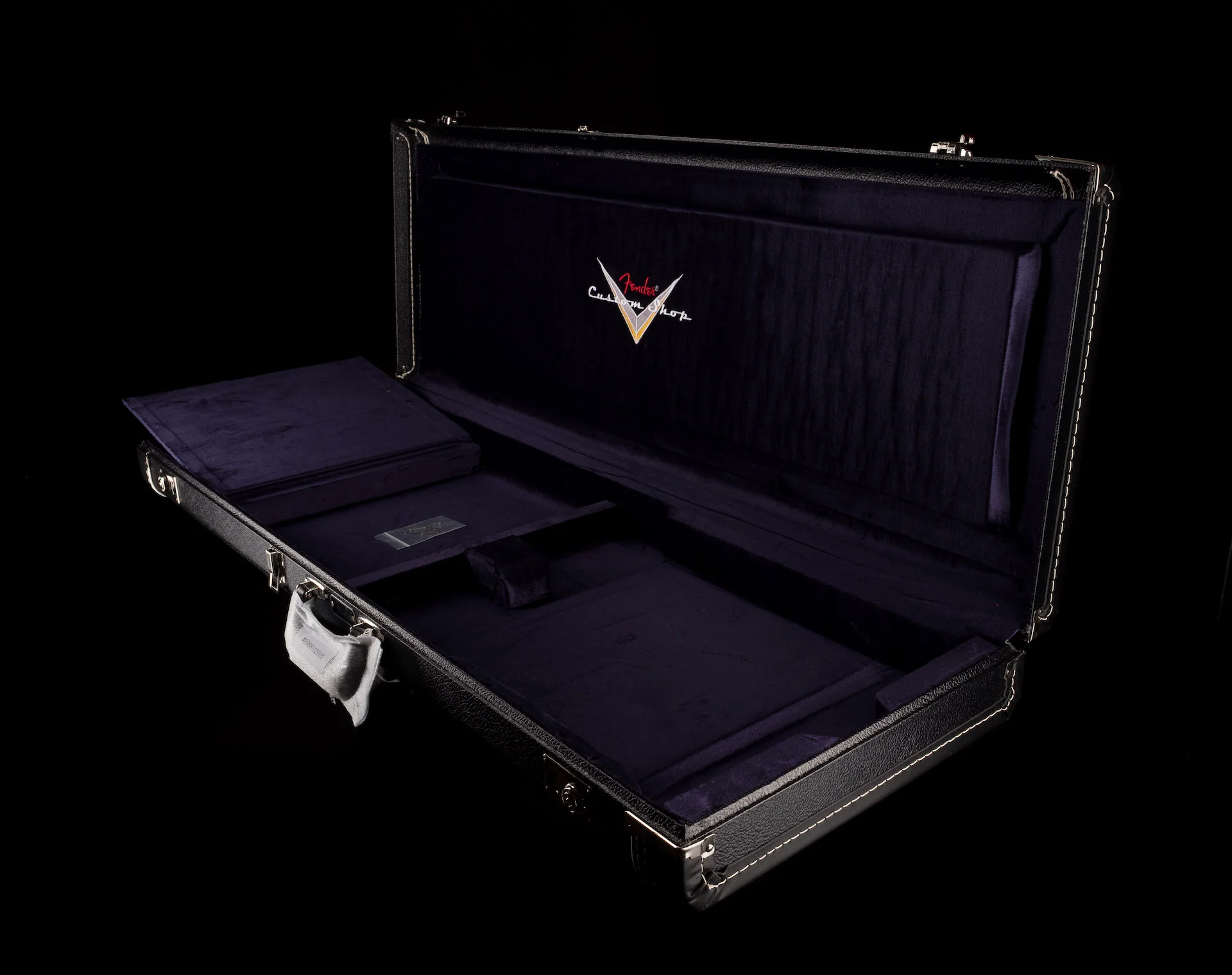 Fender Custom Shop Deluxe Black G&G Hardshell Stratocaster Telecaster Case with Purple Interior - Image 2