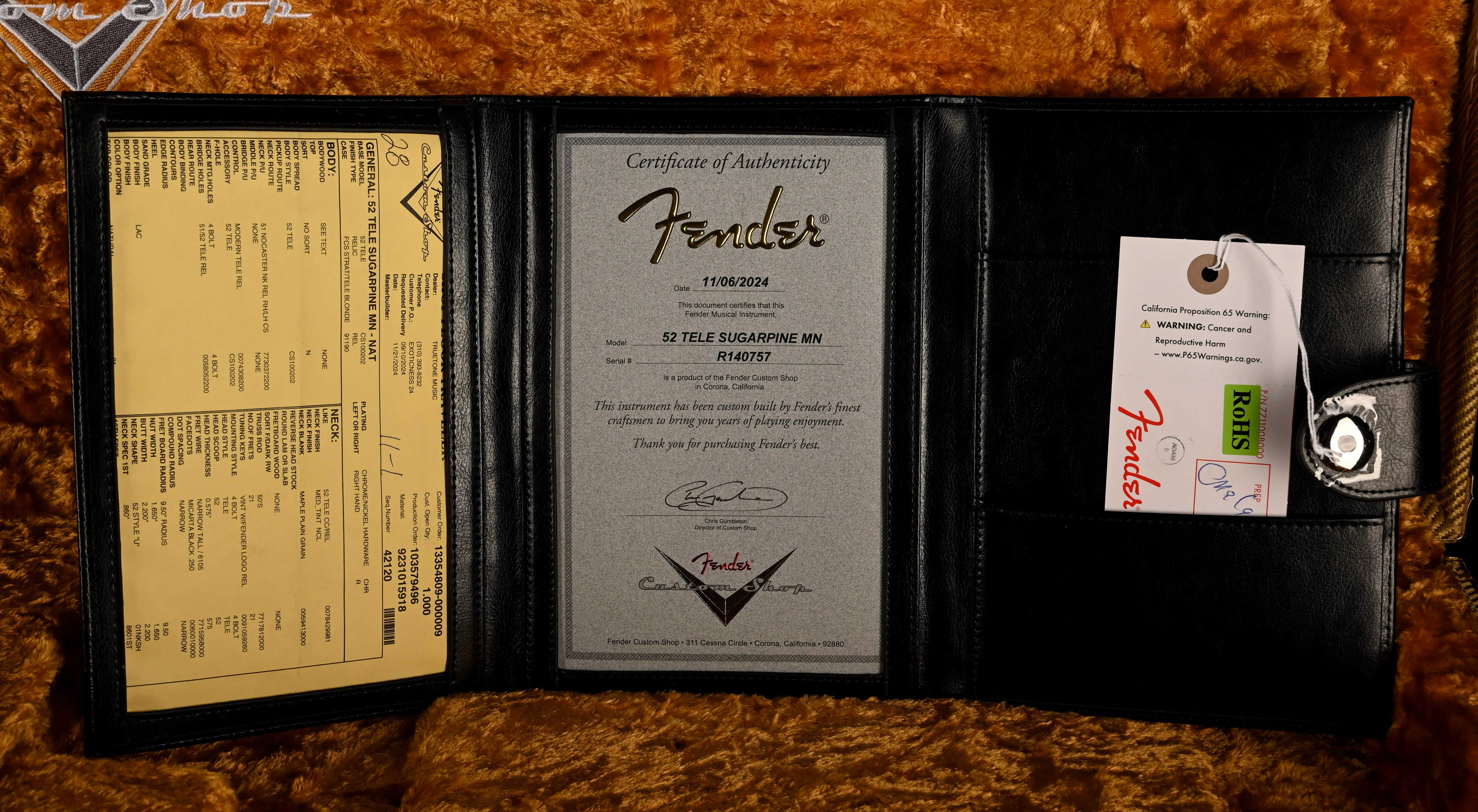 Fender Custom Shop Exotic 1952 Telecaster Sugarpine Relic Natural With Case - Image 19