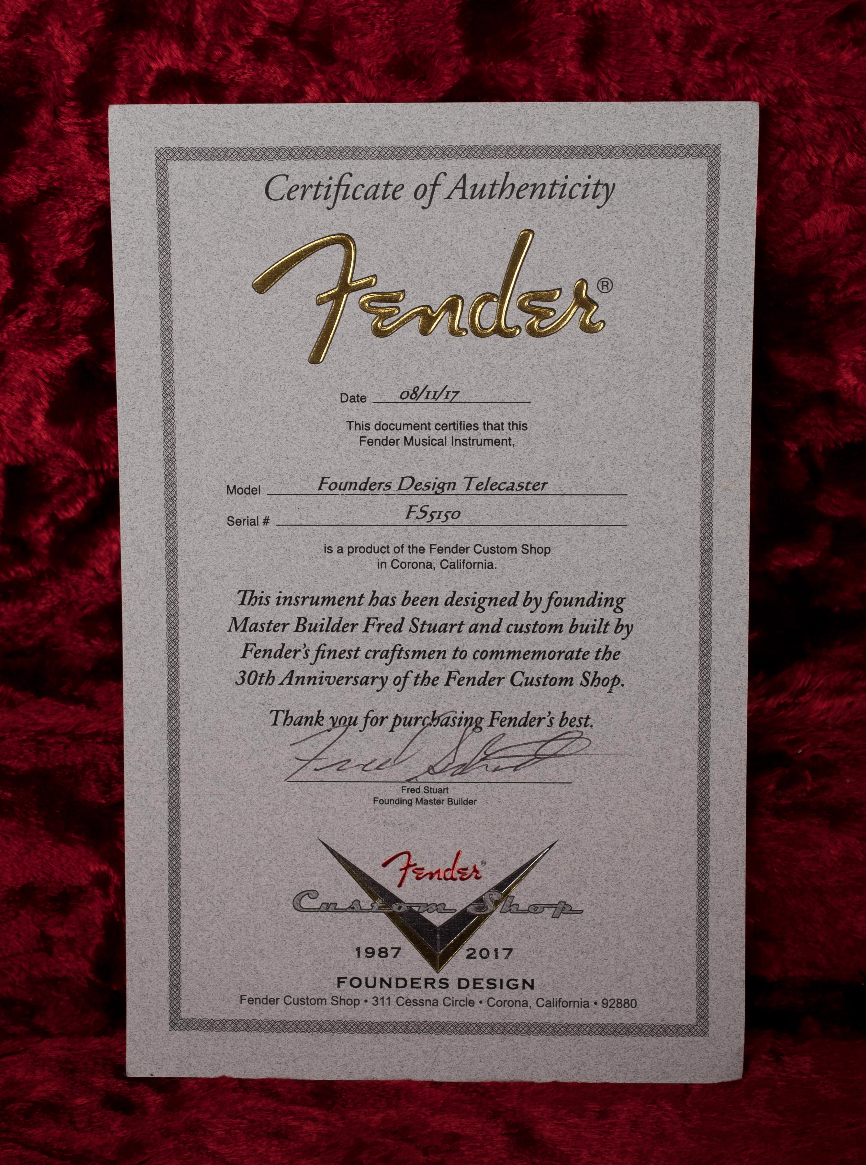 Fender '17 Custom Shop Founders Design Fred Stuart Tele Custom Owned by Ry Cooder - Image 19