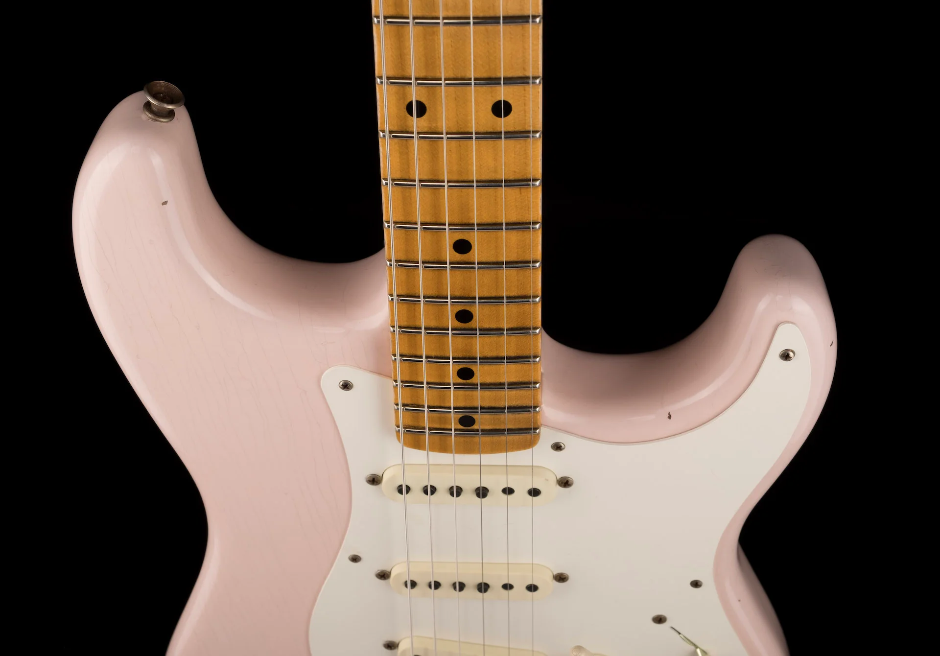 Fender Custom Shop Limited Edition 1957 Stratocaster Journeyman Relic Super Faded Aged Shell Pink - Image 3