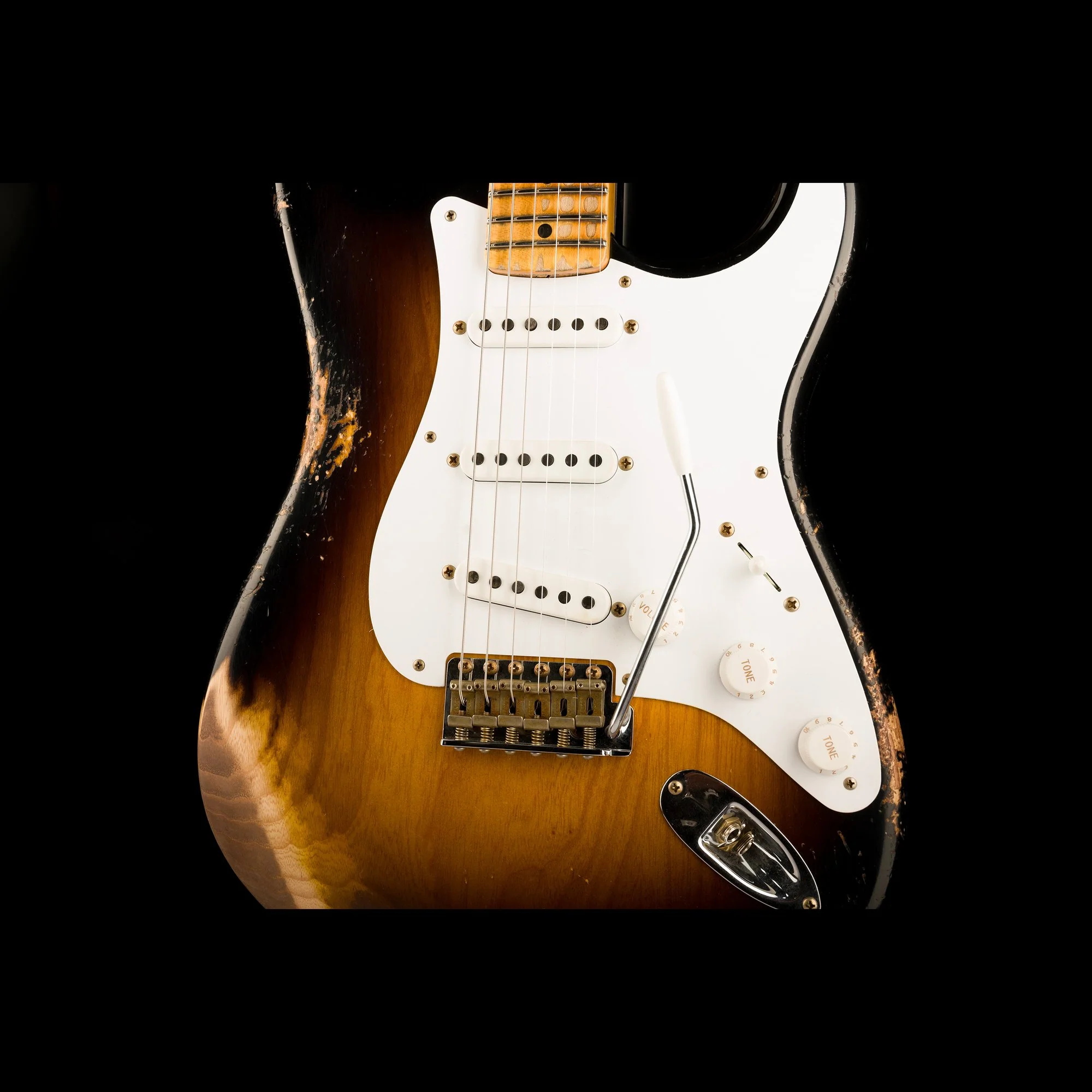 Fender Custom Shop Limited Edition 70th Anniversary 1954 Stratocaster Heavy Relic Wide Fade 2-Tone Sunburst - Image 6