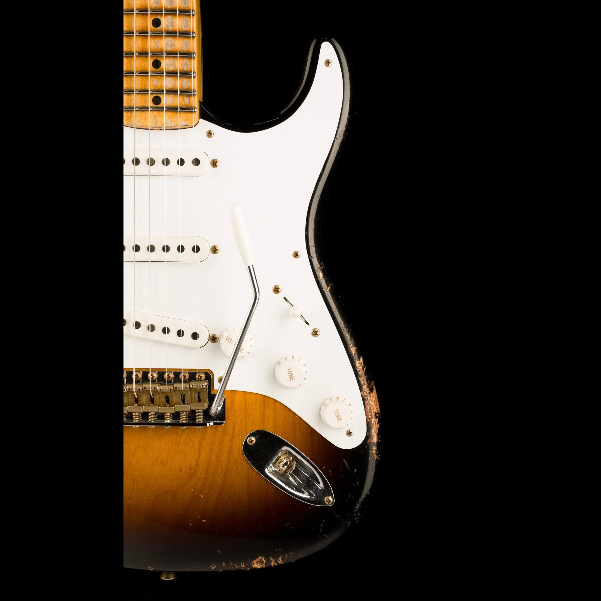 Fender Custom Shop Limited Edition 70th Anniversary 1954 Stratocaster Heavy Relic Wide Fade 2-Tone Sunburst - Image 9