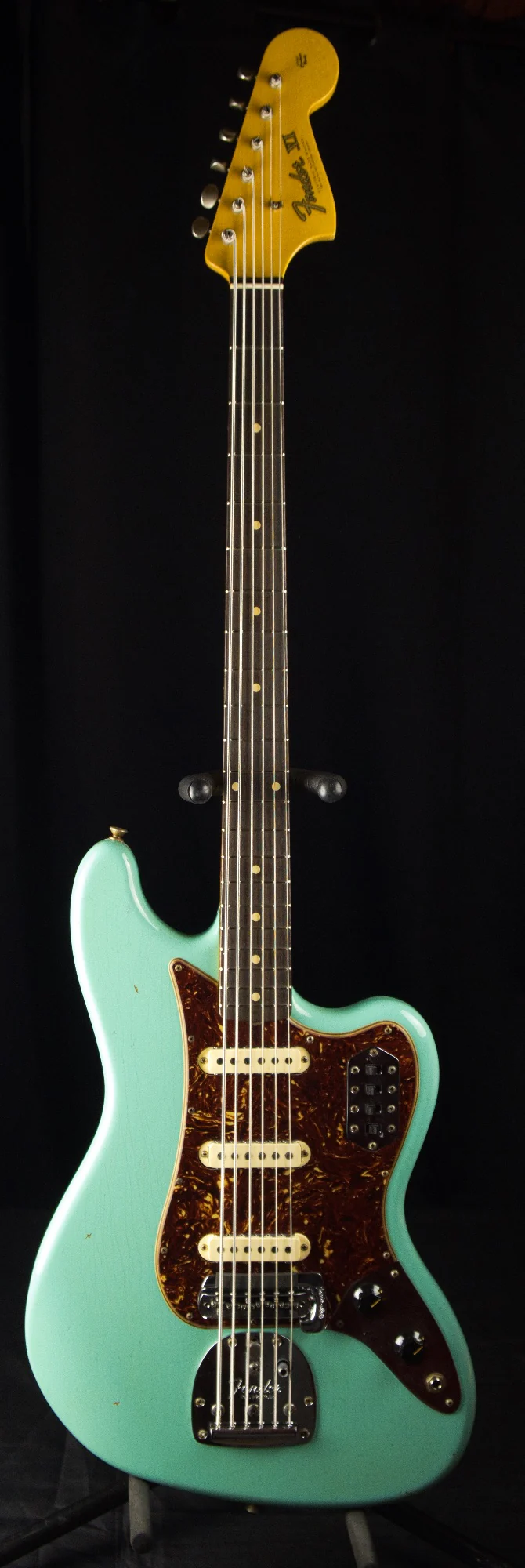 Fender Custom Shop Limited Edition Bass VI Journeyman Relic Faded Aged Seafoam Green With Case - Image 2