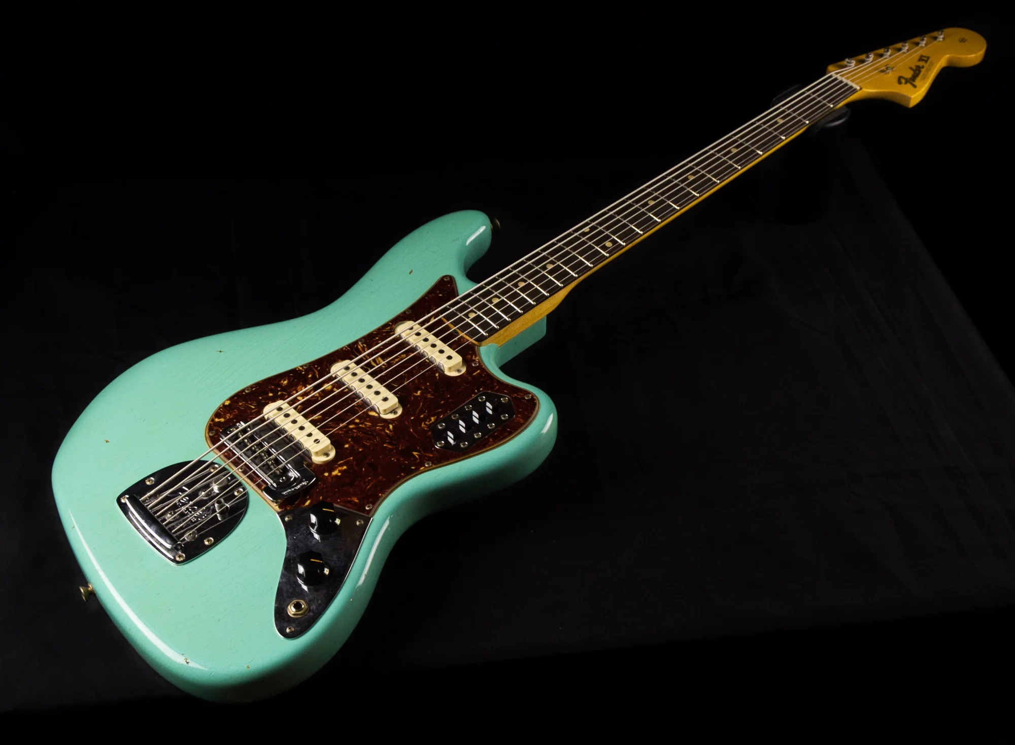 Fender Custom Shop Limited Edition Bass VI Journeyman Relic Faded Aged Seafoam Green With Case - Image 3