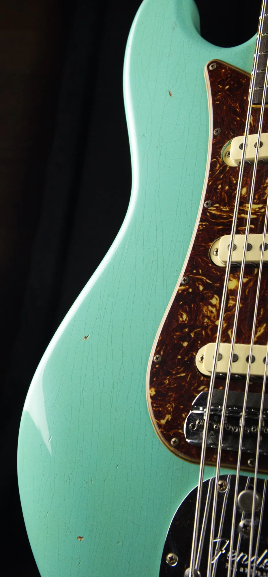 Fender Custom Shop Limited Edition Bass VI Journeyman Relic Faded Aged Seafoam Green With Case - Image 4