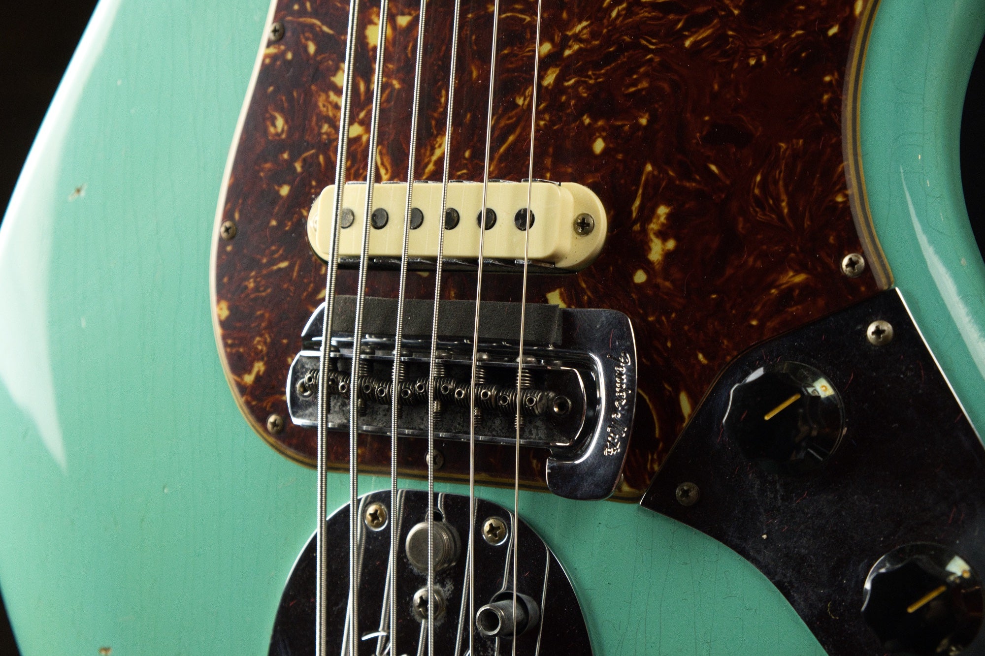 Fender Custom Shop Limited Edition Bass VI Journeyman Relic Faded Aged Seafoam Green With Case - Image 5