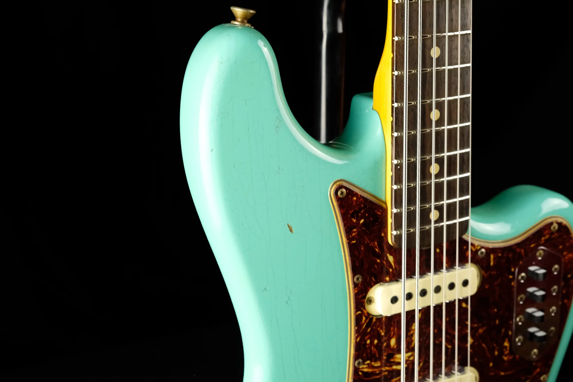 Fender Custom Shop Limited Edition Bass VI Journeyman Relic Faded Aged Seafoam Green With Case - Image 6