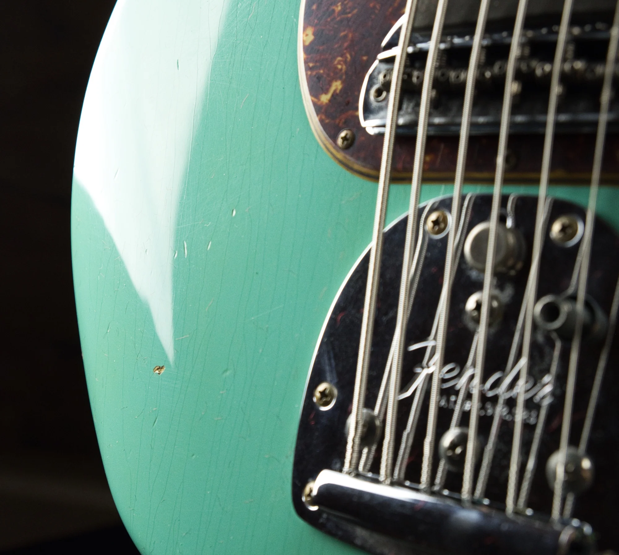 Fender Custom Shop Limited Edition Bass VI Journeyman Relic Faded Aged Seafoam Green With Case - Image 7