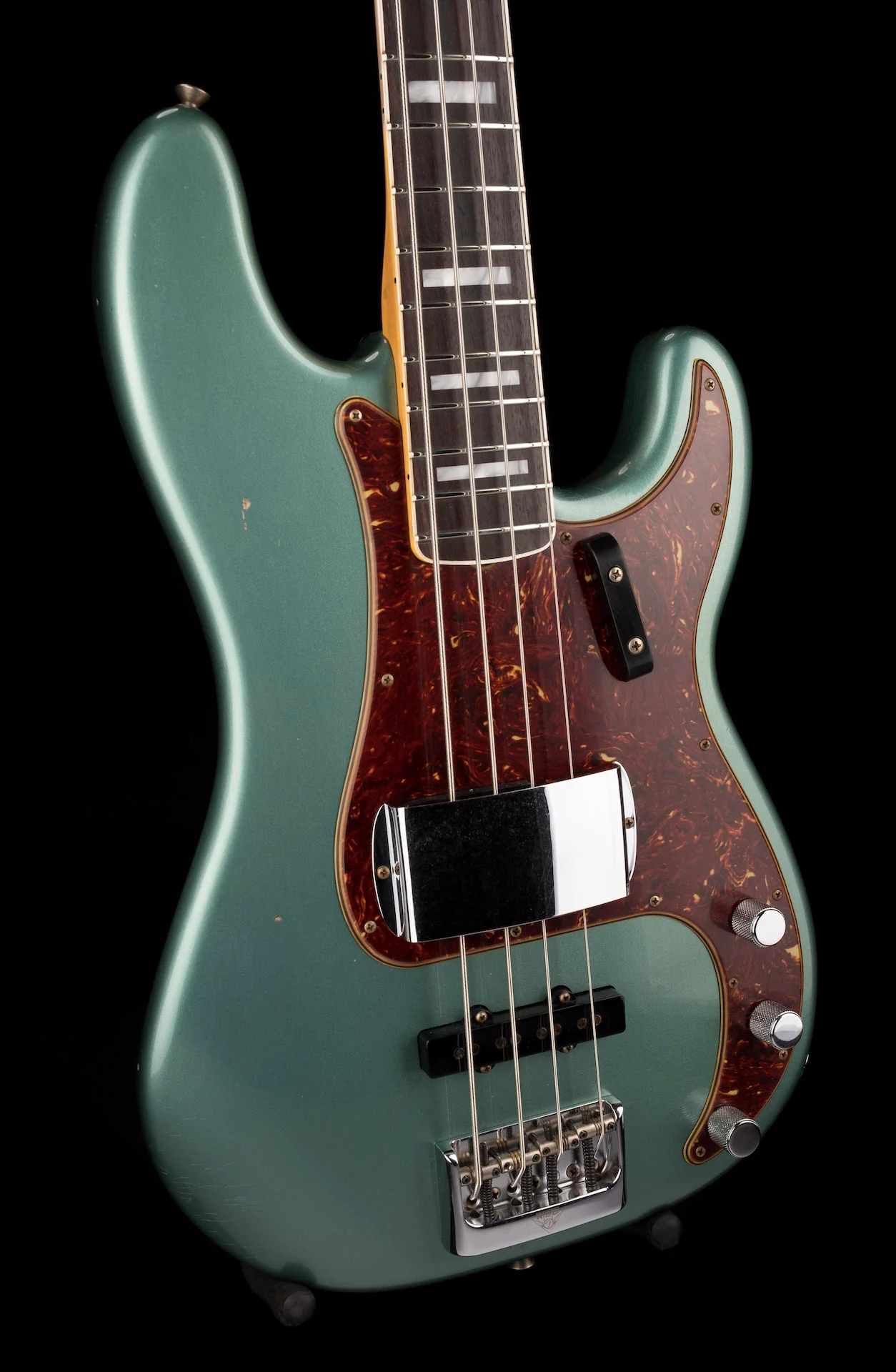Fender Custom Shop Limited Edition P Bass Special Journeyman Relic Aged Sherwood Green Metallic With Case - Image 9