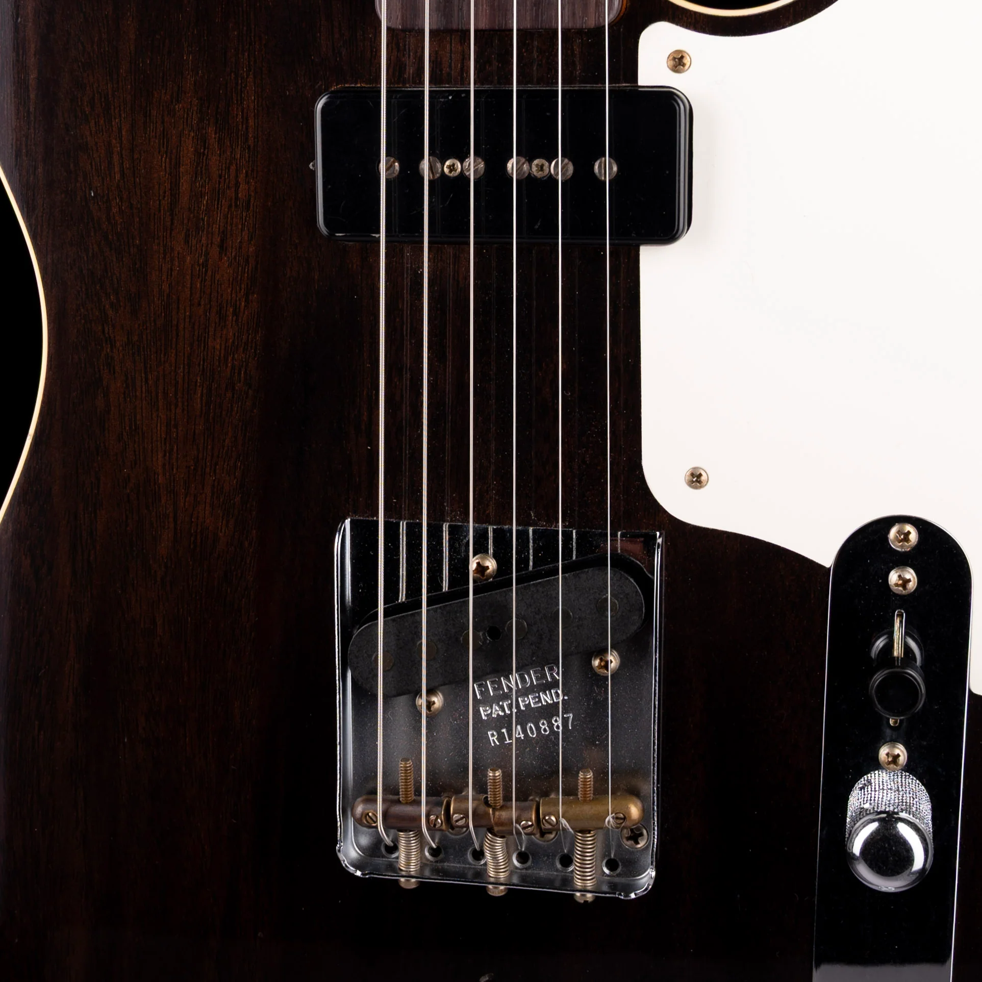 Fender Custom Shop Limited Edition P90 Mahogany Telecaster Journeyman Relic Ebony Transparent - Image 4
