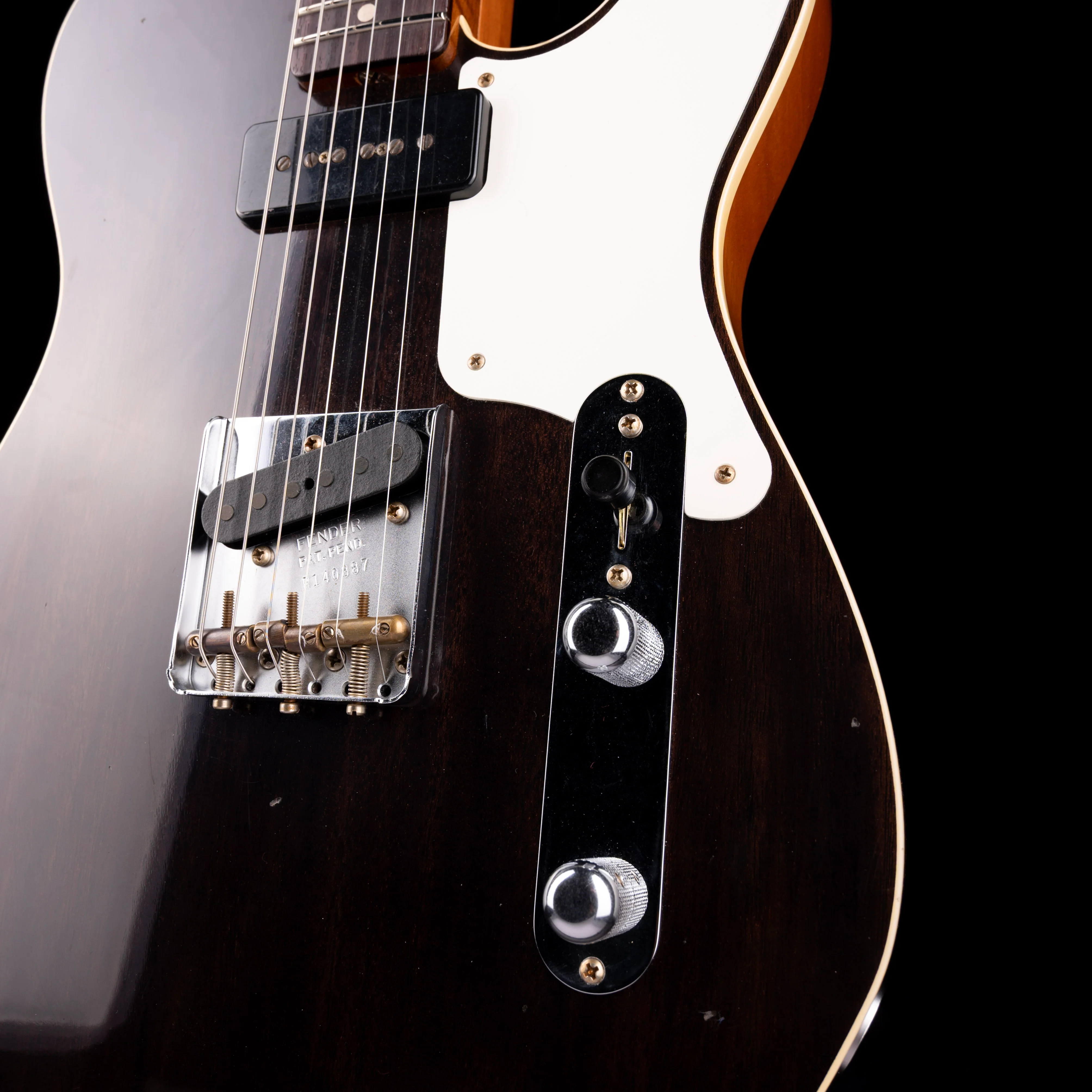 Fender Custom Shop Limited Edition P90 Mahogany Telecaster Journeyman Relic Ebony Transparent - Image 5