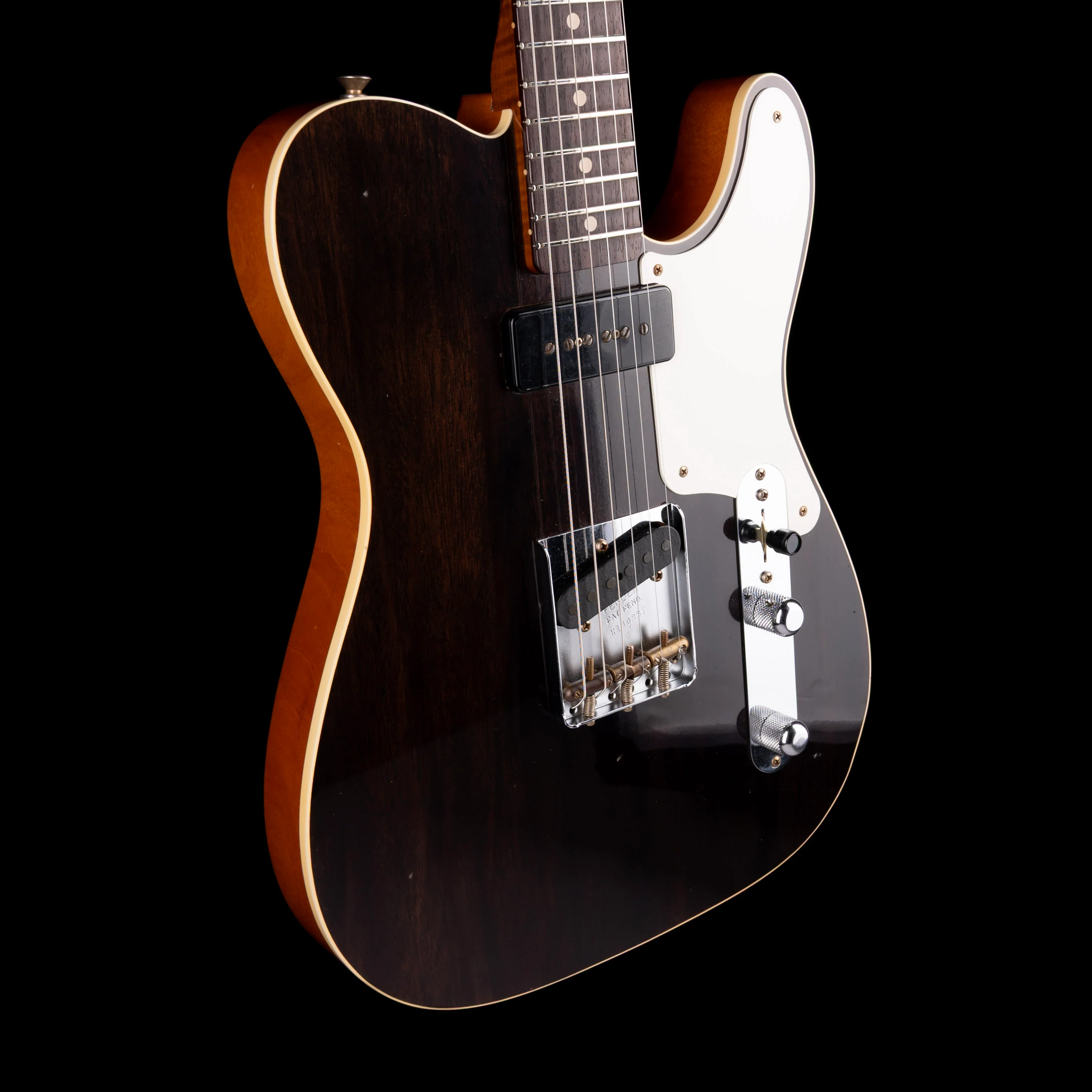 Fender Custom Shop Limited Edition P90 Mahogany Telecaster Journeyman Relic Ebony Transparent - Image 6