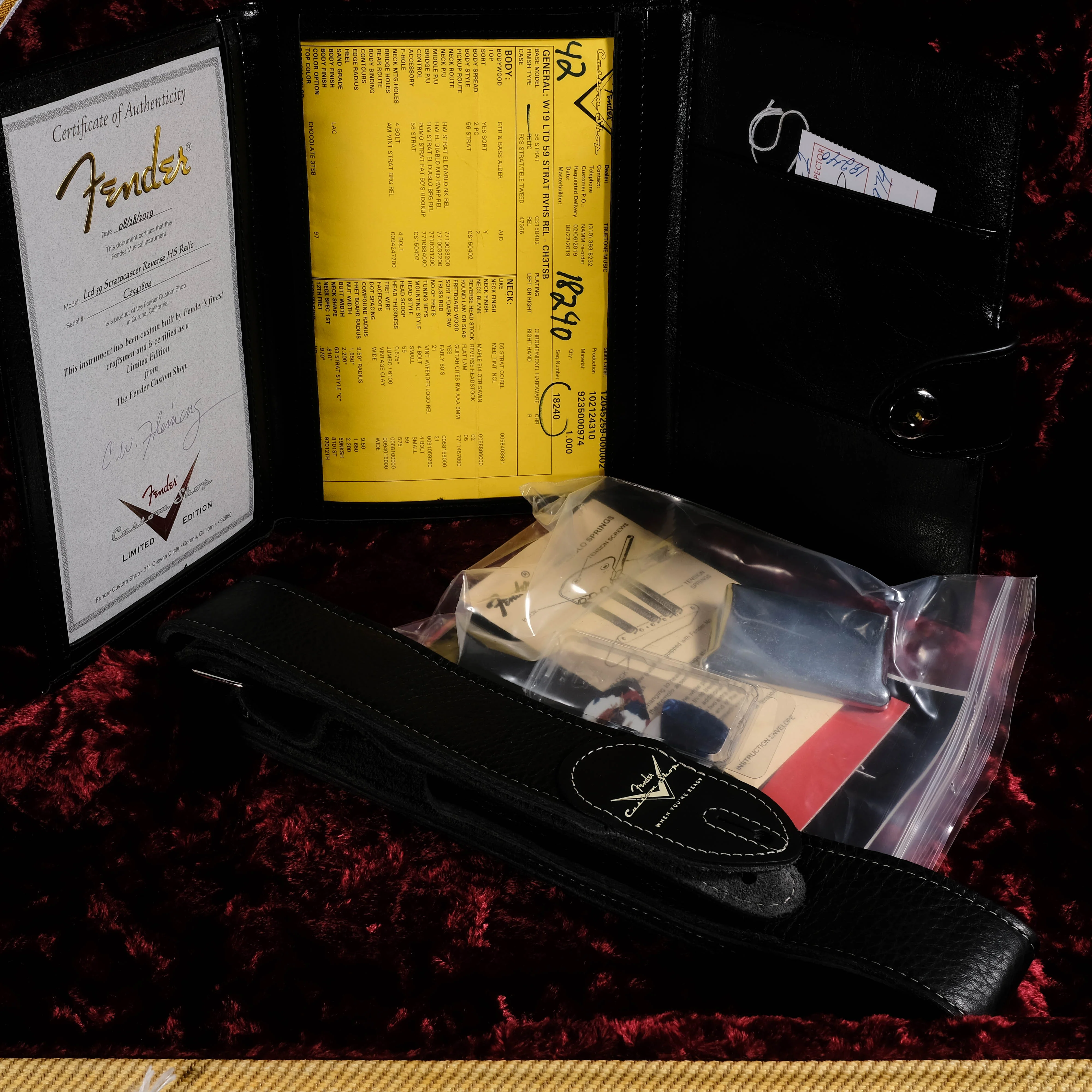 Fender Custom Shop Limited Edition Reverse Headstock '59 Stratocaster Relic Chocolate Sunburst With Case - Image 14