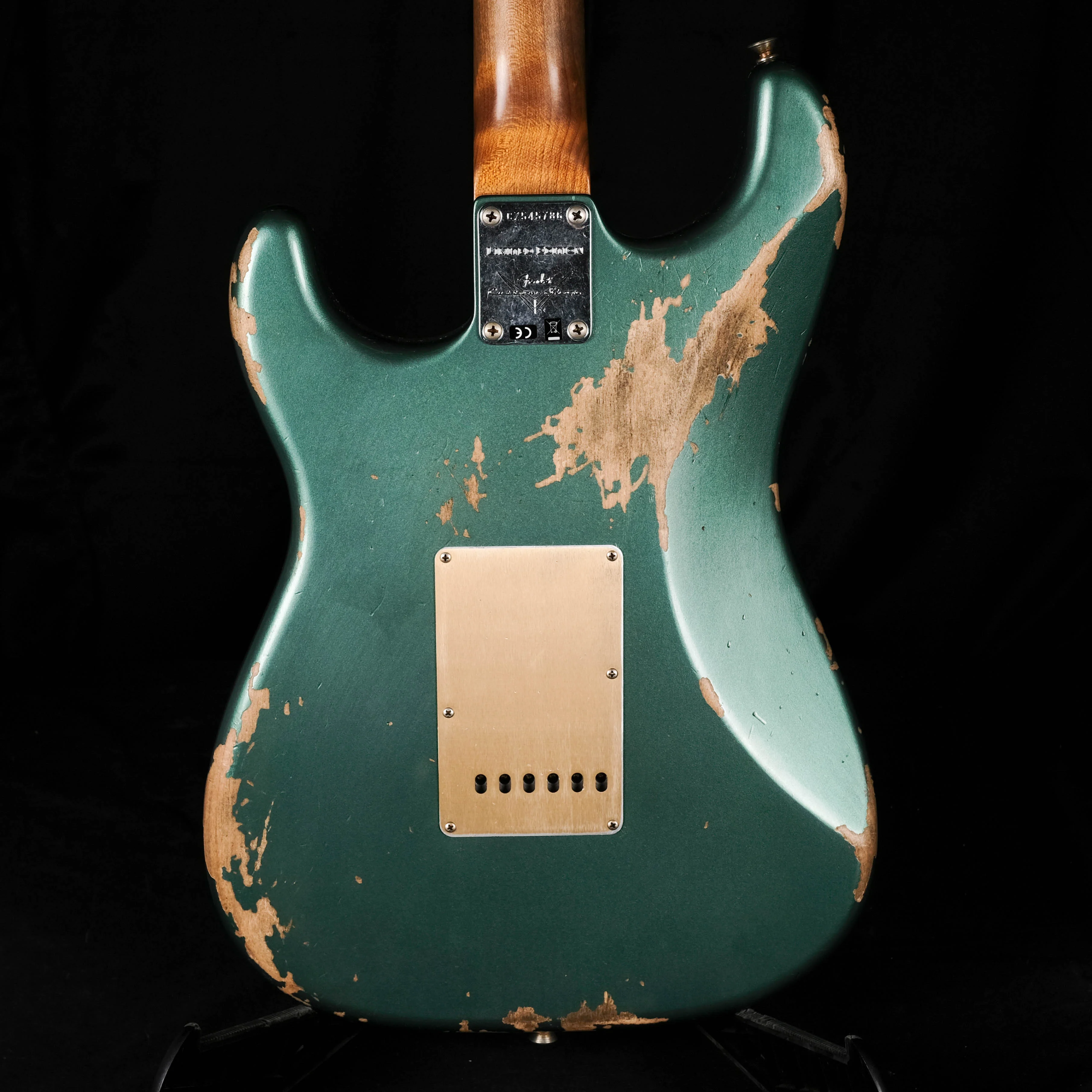 Fender Custom Shop Limited Edition Roasted 1959 Stratocaster Heavy Relic Rosewood Aged Sherwood Green Metallic - Image 10