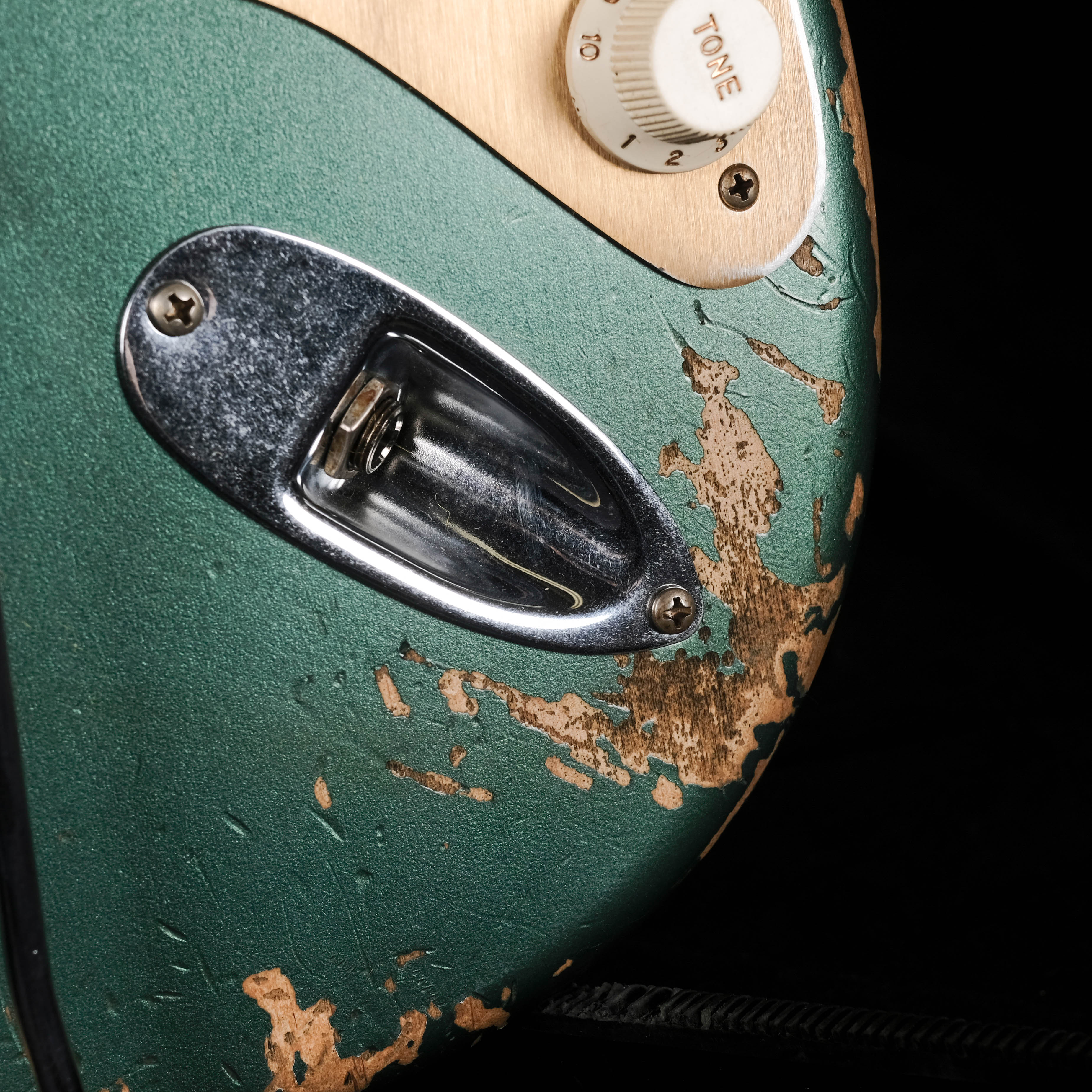 Fender Custom Shop Limited Edition Roasted 1959 Stratocaster Heavy Relic Rosewood Aged Sherwood Green Metallic - Image 7