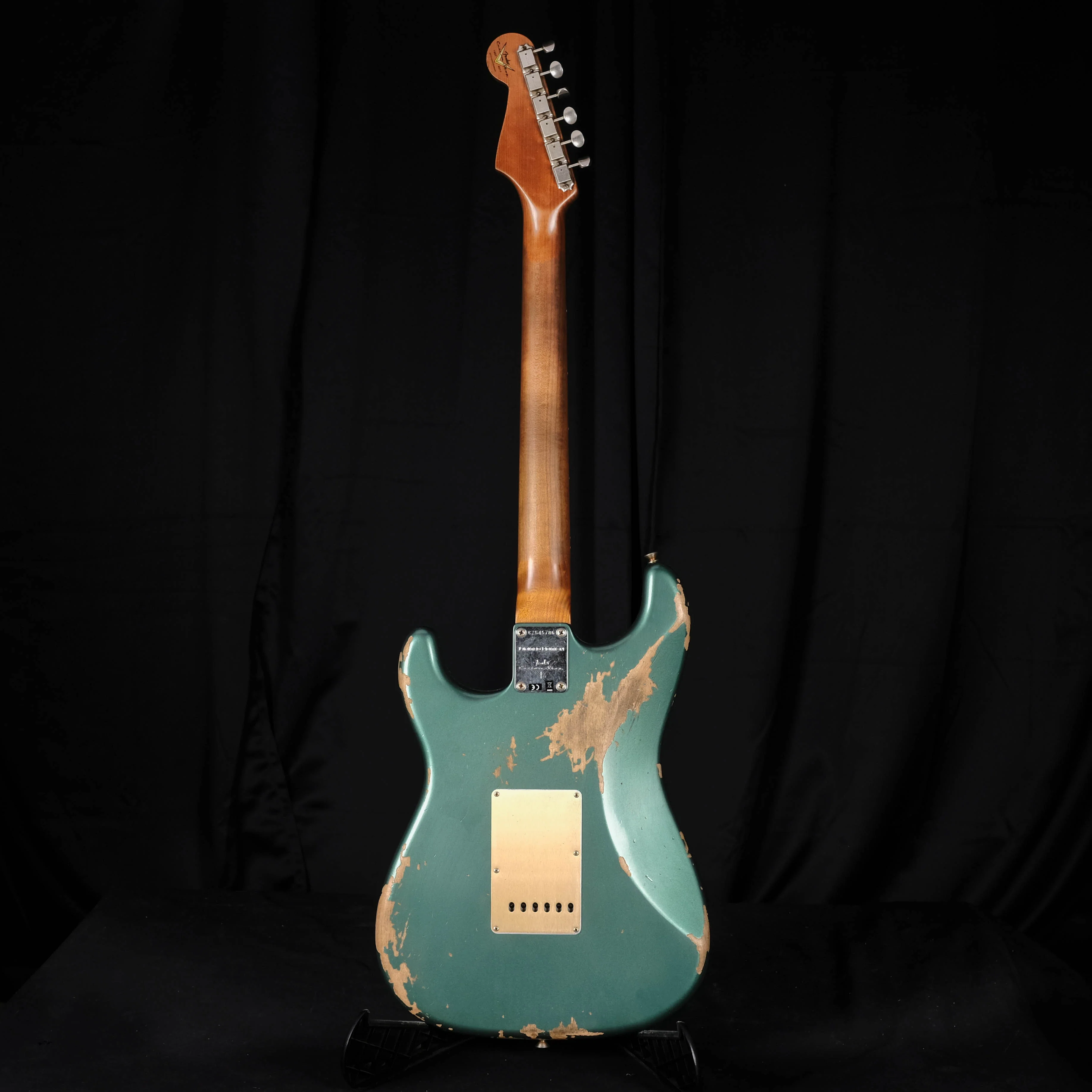Fender Custom Shop Limited Edition Roasted 1959 Stratocaster Heavy Relic Rosewood Aged Sherwood Green Metallic - Image 9