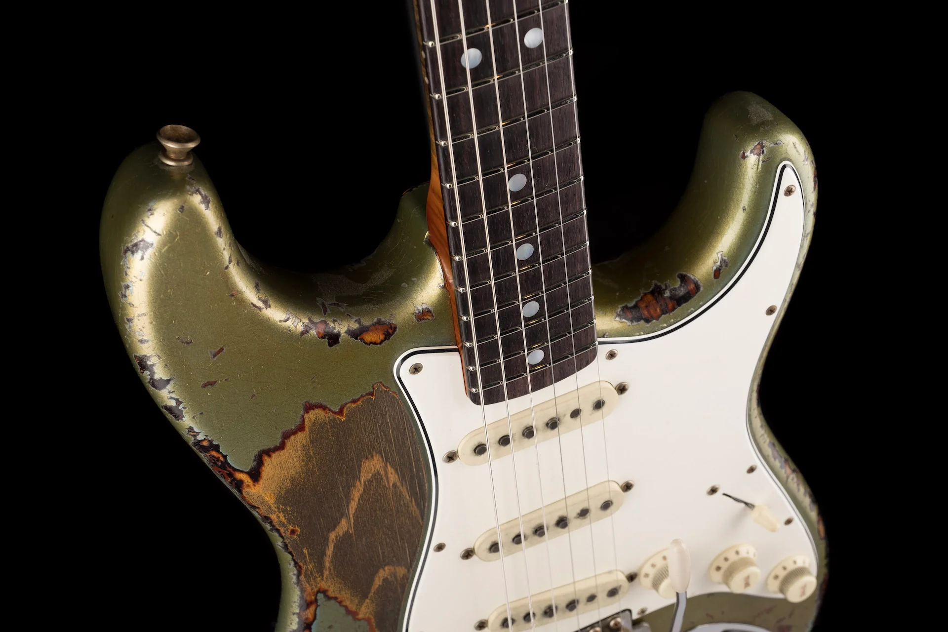 Fender Custom Shop Masterbuilt Dale Wilson 1965 Stratocaster Heavy Relic Firemist Silver Over Sunburst - Image 10