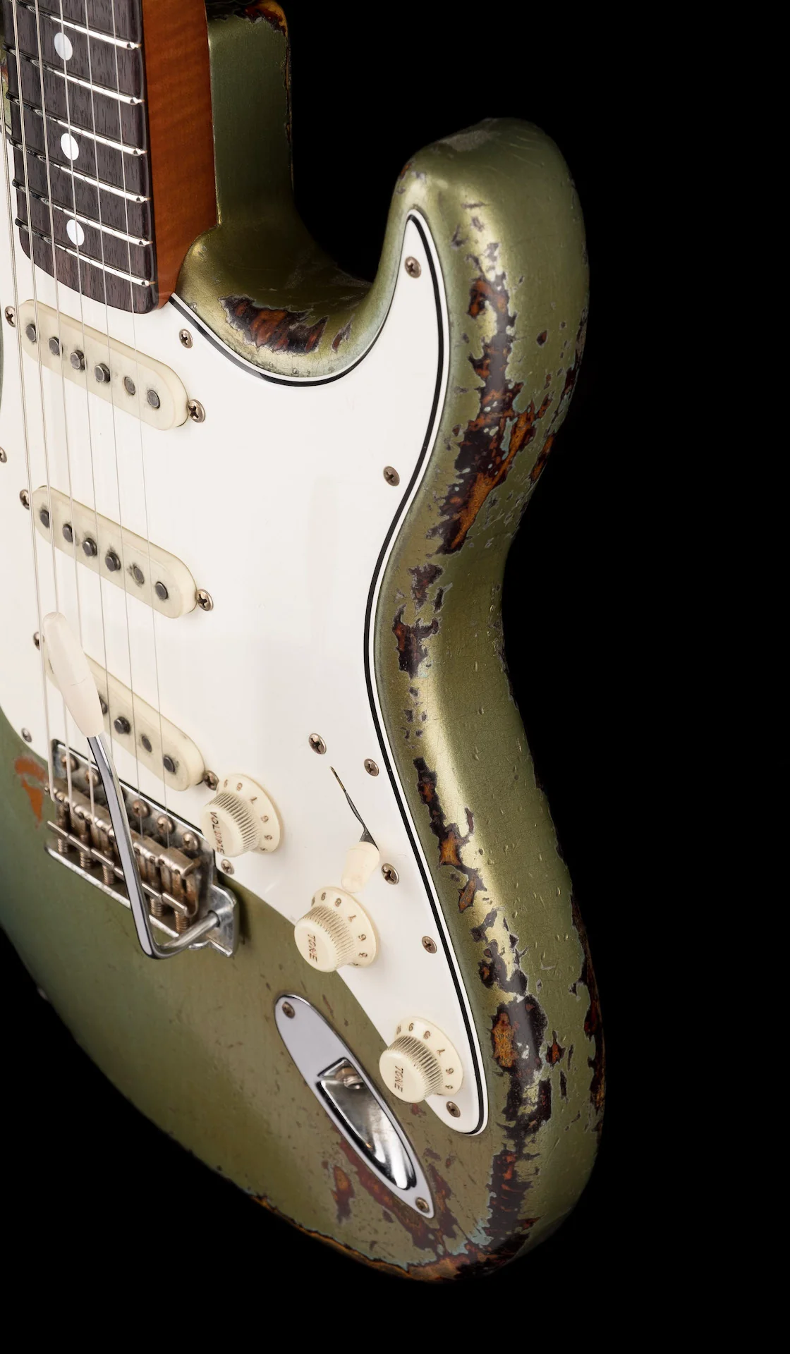 Fender Custom Shop Masterbuilt Dale Wilson 1965 Stratocaster Heavy Relic Firemist Silver Over Sunburst - Image 11