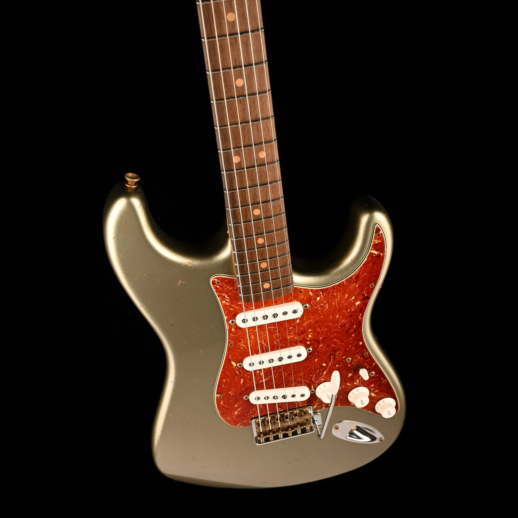 Fender Custom Shop Masterbuilt David Brown 1963 Stratocaster Journeyman Relic Brazilian Rosewood Super Faded Sage Green Metallic - Image 4