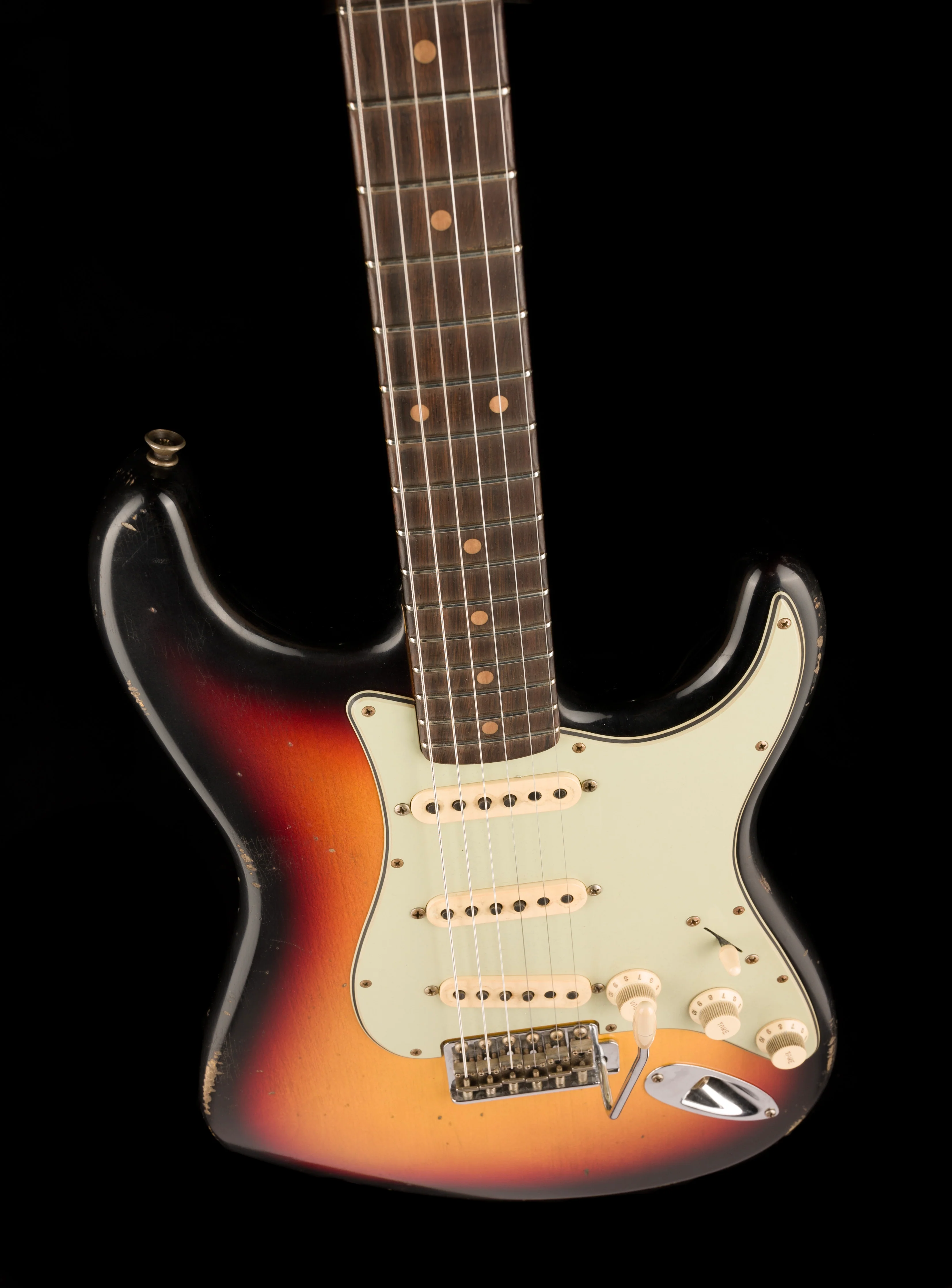 Fender Custom Shop Masterbuilt Jason Smith 1959 Stratocaster Journeyman Relic Brazilian Rosewood 3-Tone Sunburst - Image 4
