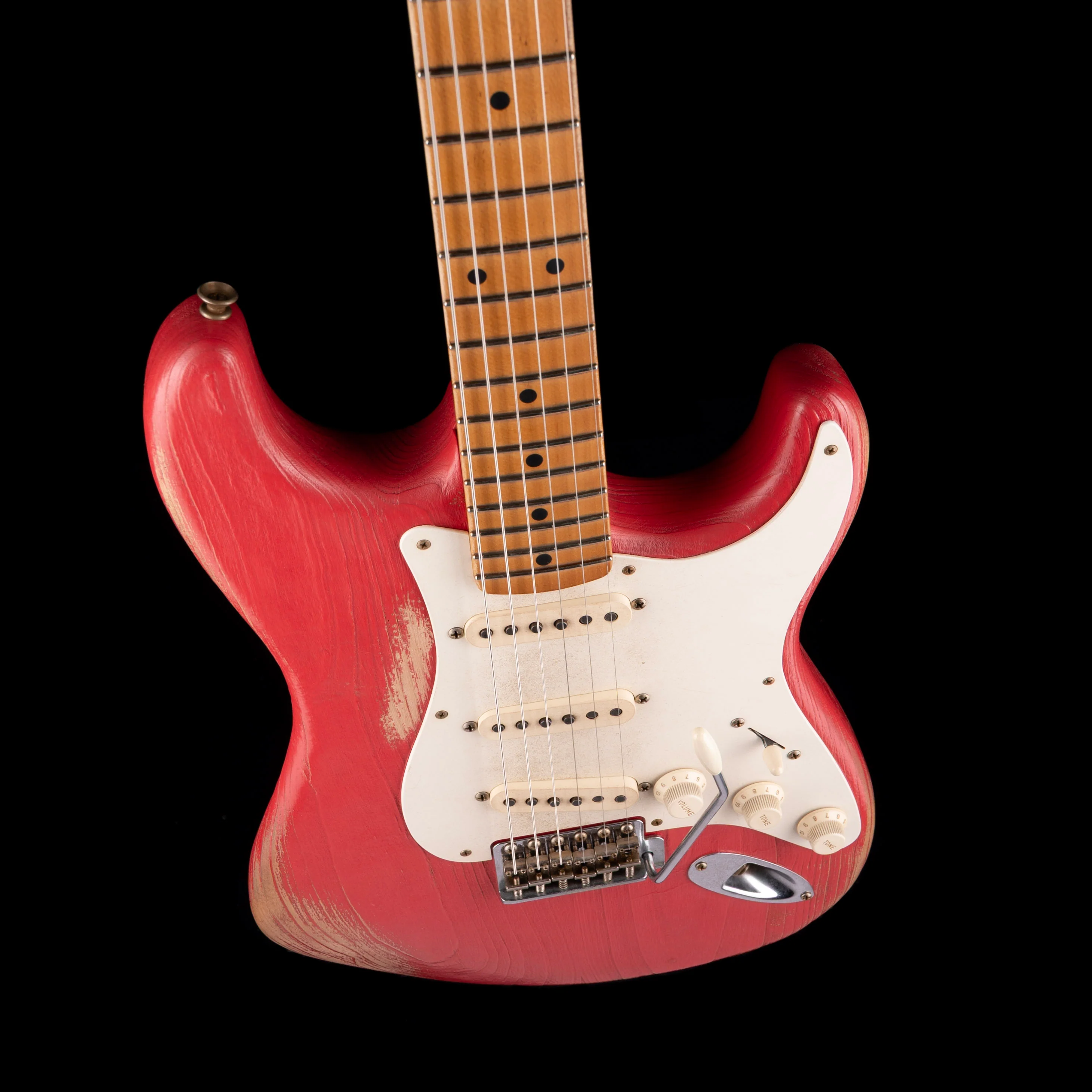 Fender Custom Shop Masterbuilt Paul Waller 1957 Stratocaster Heavy Weathered Fiesta Red With Case - Image 3