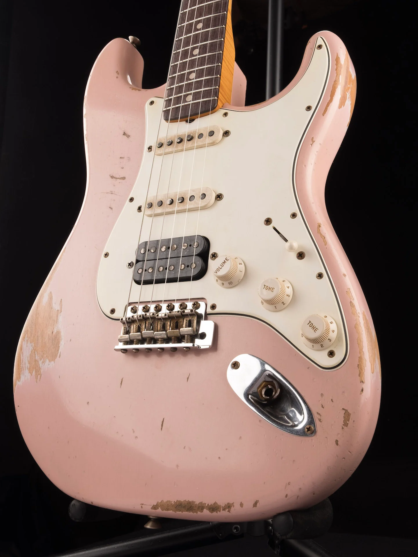 Fender Custom Shop Masterbuilt Paul Waller 1963 Stratocaster HSS Heavy Relic Dirty Shell Pink - Image 7