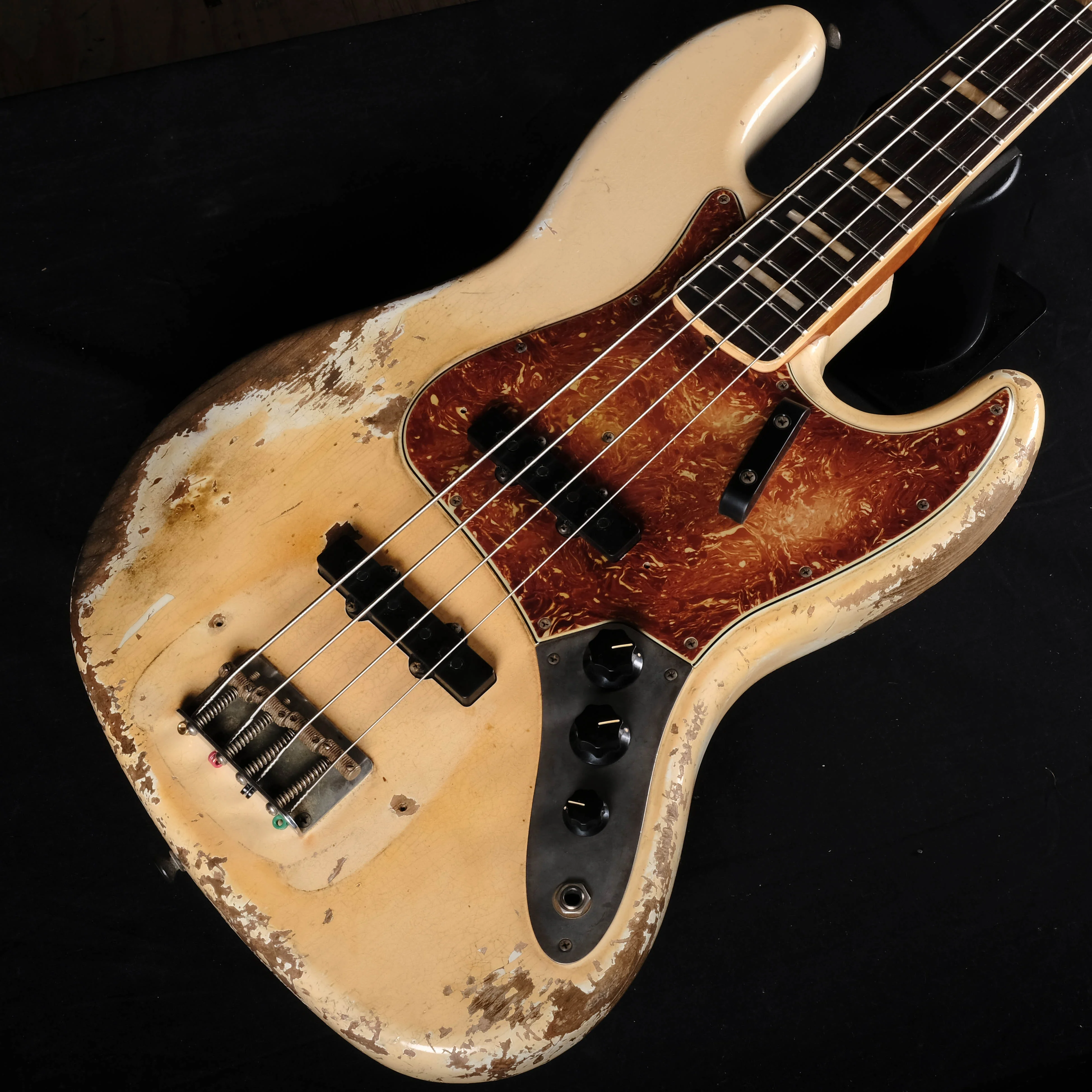 Fender Custom Shop Masterbuilt Vincent Van Trigt 66 Jazz Bass Aged Olympic White Heavy Relic - Image 4