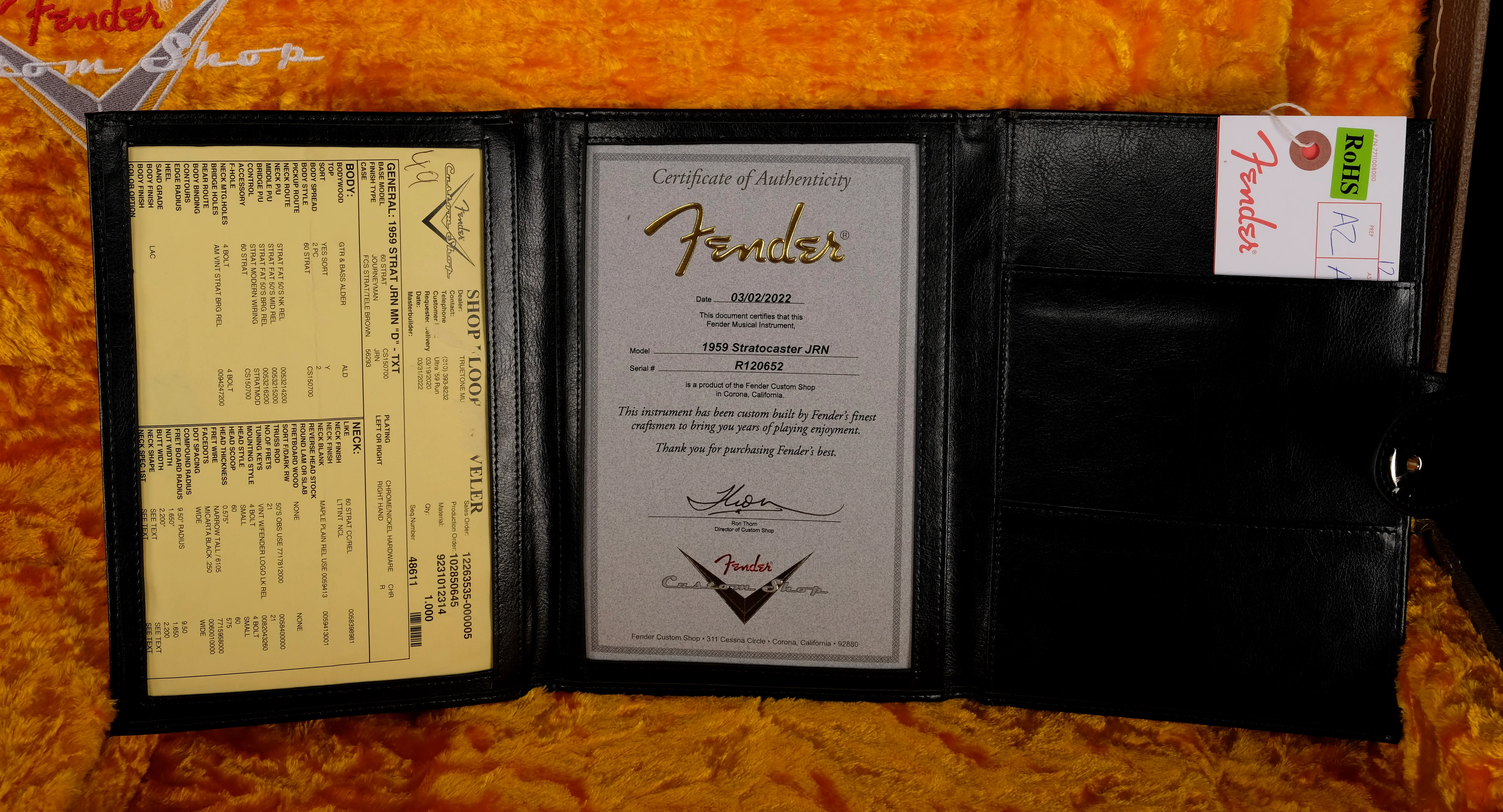Fender Custom Shop "Mod D" 1959 Stratocaster Journeyman Relic Maple Texas Tea - Image 20