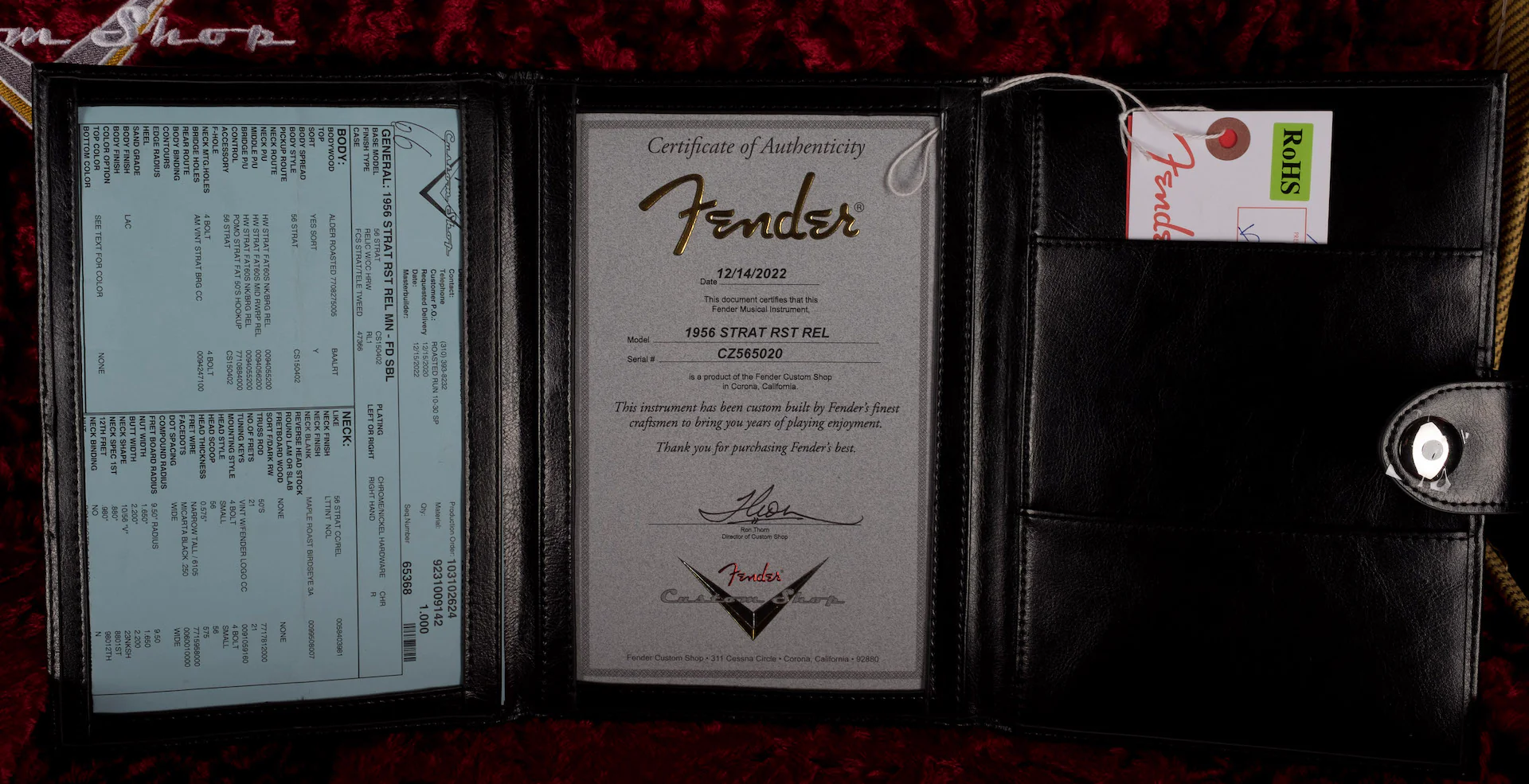 Fender Custom Shop Roasted 1956 Stratocaster Relic Faded Sonic Blue With Case - Image 20