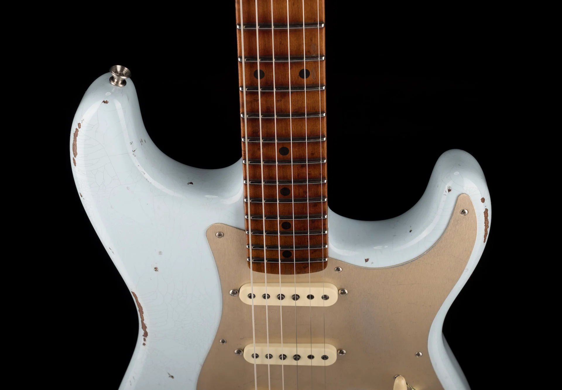 Fender Custom Shop Roasted 1956 Stratocaster Relic Faded Sonic Blue With Case - Image 3