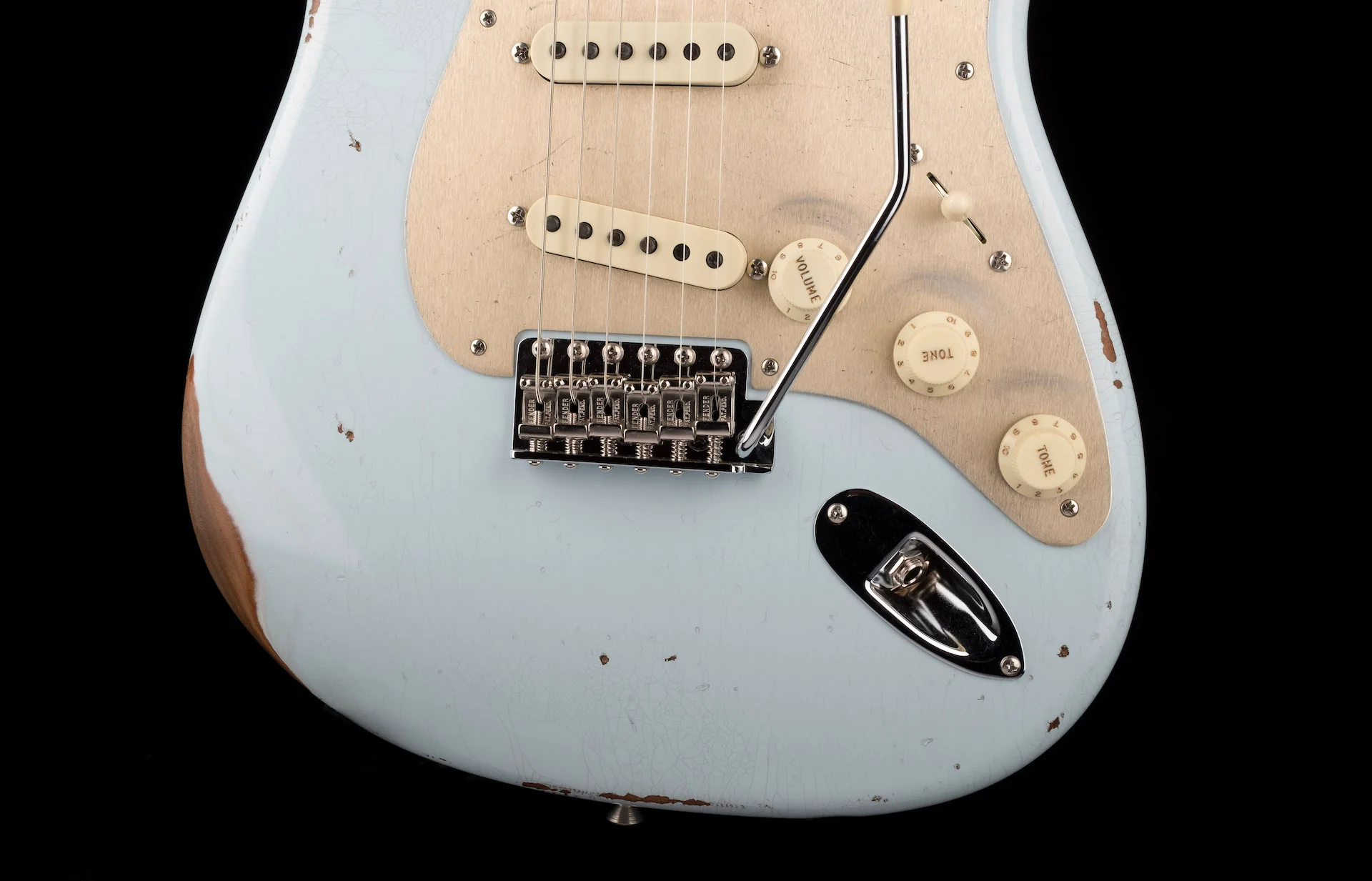 Fender Custom Shop Roasted 1956 Stratocaster Relic Faded Sonic Blue With Case - Image 5