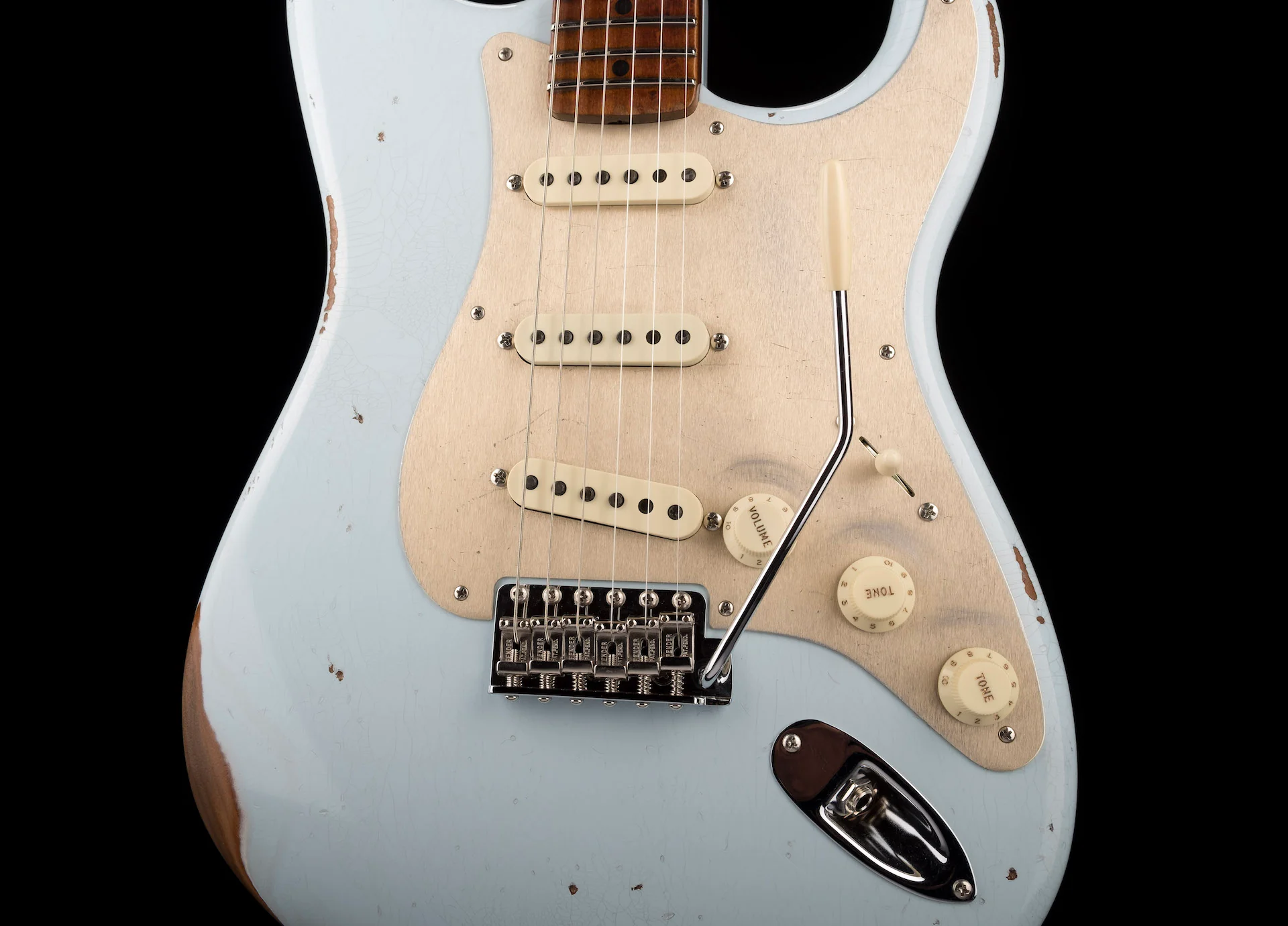 Fender Custom Shop Roasted 1956 Stratocaster Relic Faded Sonic Blue With Case - Image 6